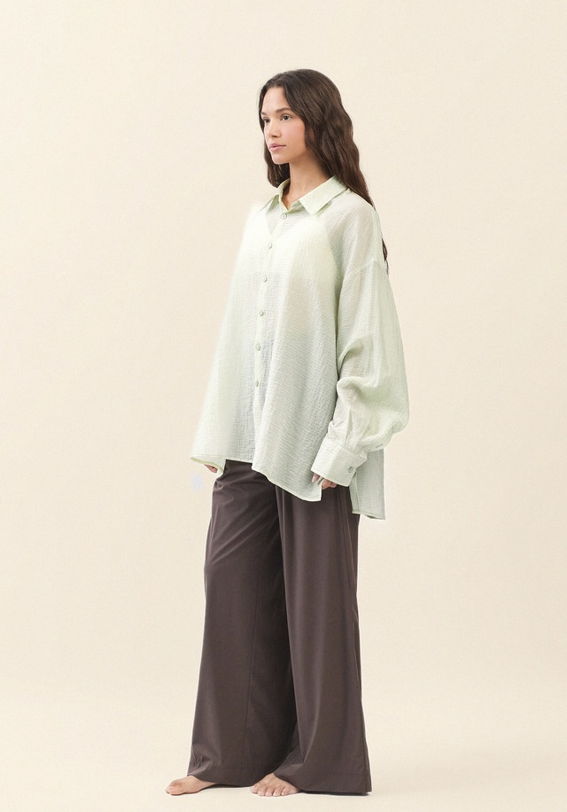 ST194 WRINKLED SLIT SHIRT LIME SOLID サイズ: F