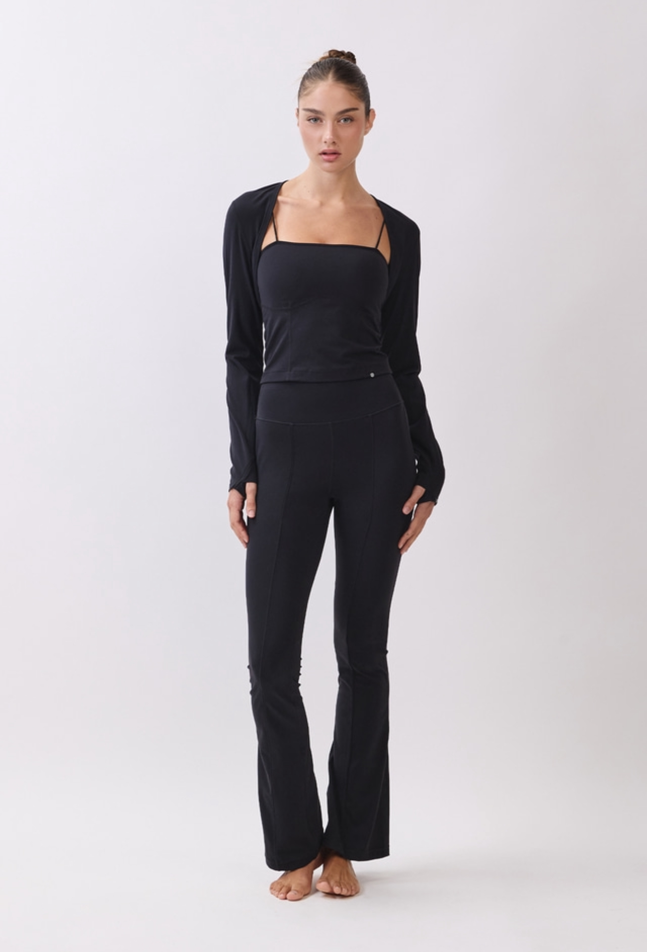 PL412 FLARE LEGGINGS BLACK サイズ: S/M