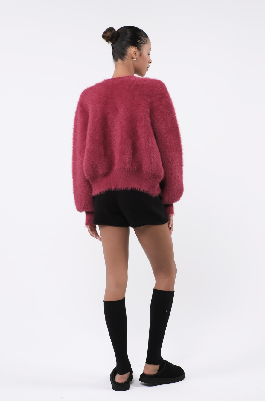 SC243 ANGORA CARDIGAN BURGANDY サイズ: ONESIZE