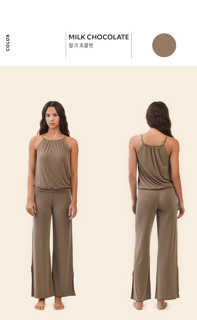 TT032 RELAX HALTER TANKTOP MILK CHOCOLATE  SOLID サイズ: SS