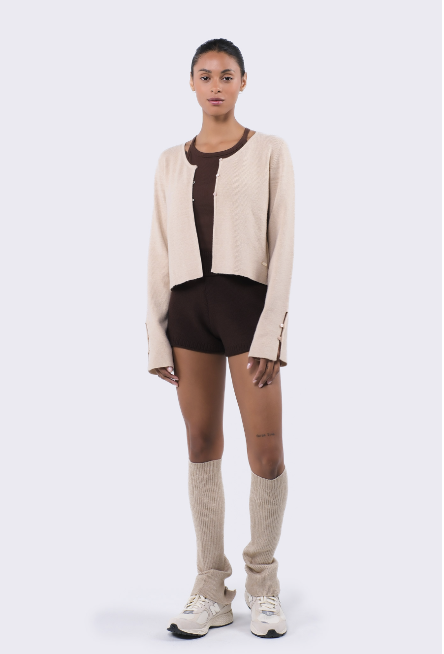 SC244 STRAP CARDIGAN BEIGE サイズ: F