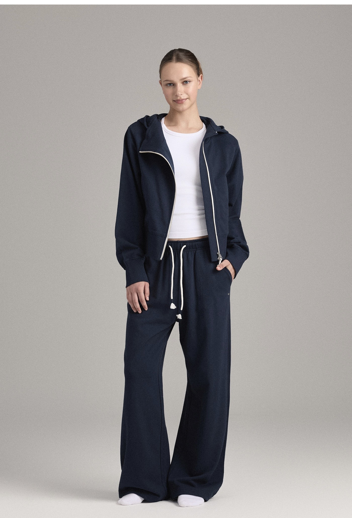OZ355 HOODED ZIP-UP JAKET NAVI SOLID サイズ: SS
