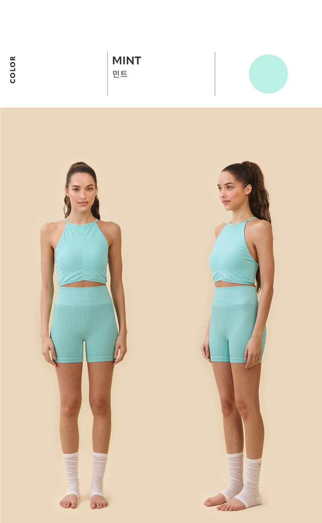 TB045 HALTER DRAPE TANKTOP MINT SOLID サイズ: S/M