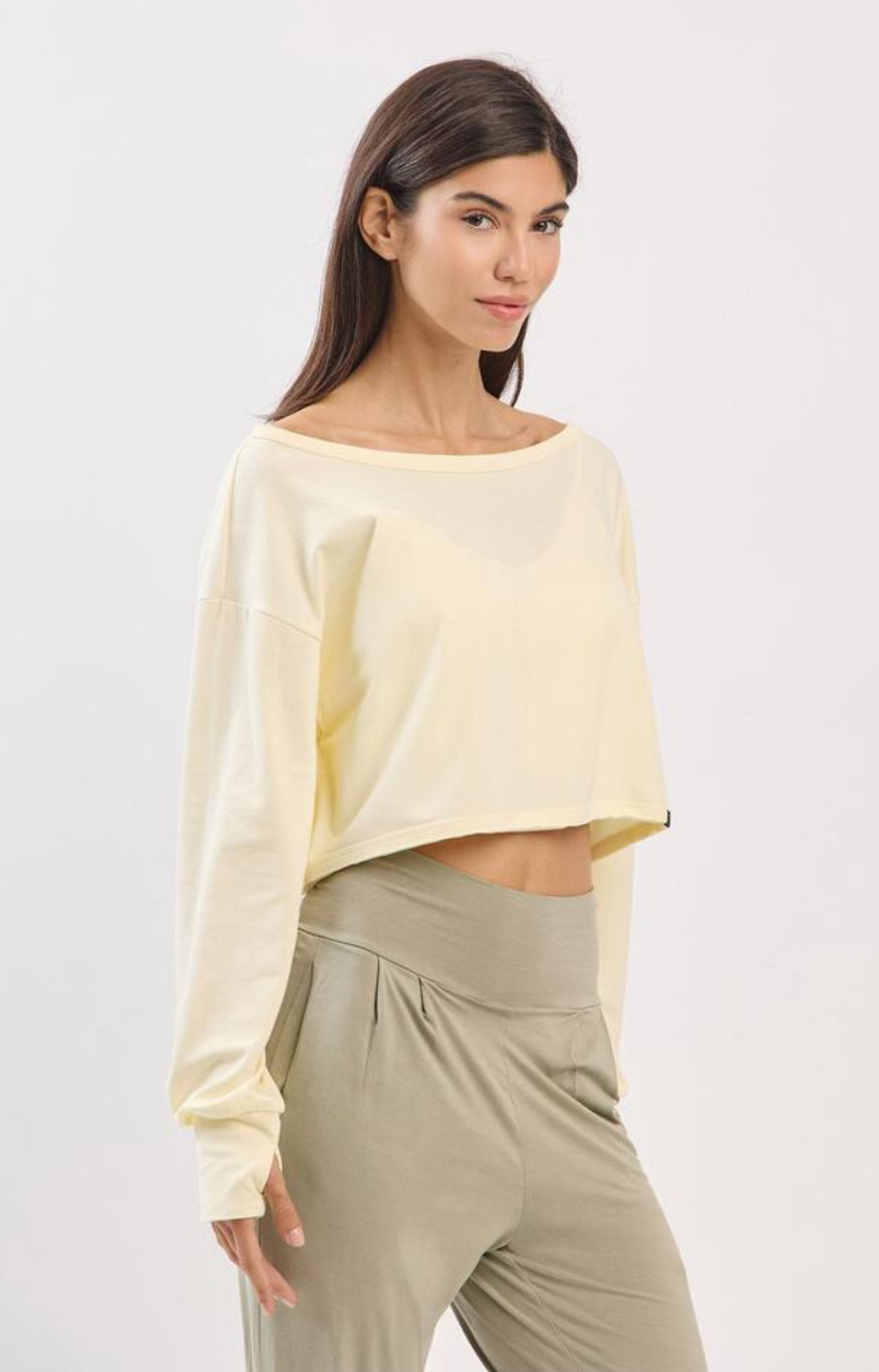 TL128 CROP MESH L/S TOP YELLOW サイズ: ONESIZE
