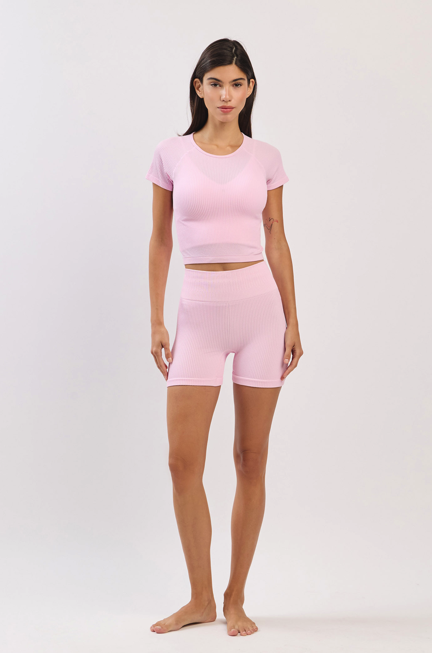 TS006 WAFFLE TOP PINK サイズ: S/M