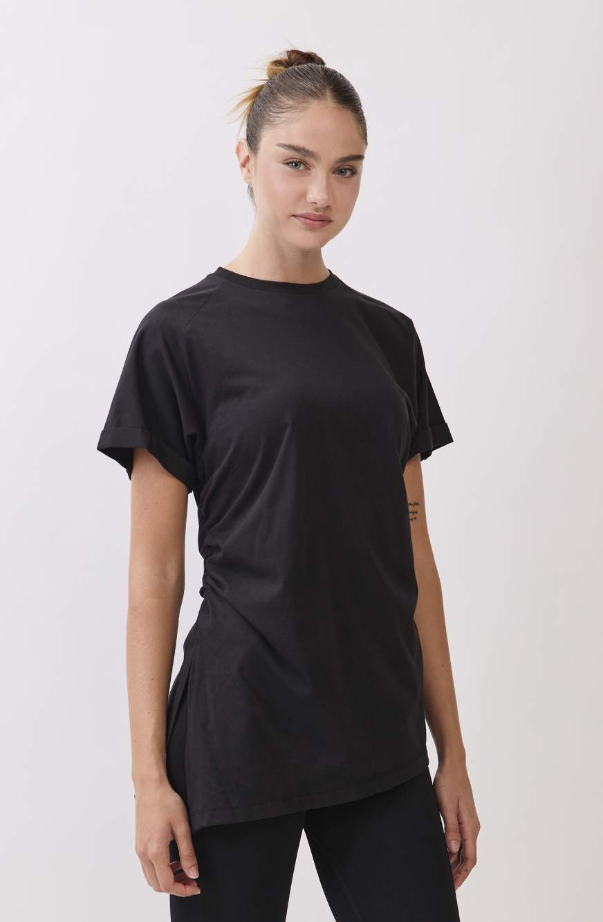 TS115 BELTED T-SHIRT BLACK サイズ: S/M