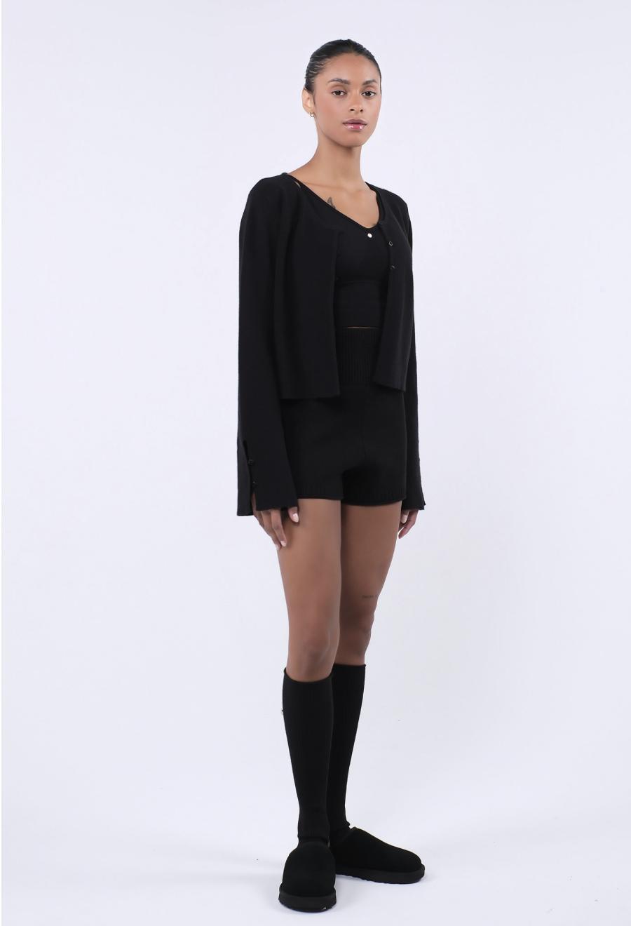 SC244 STRAP CARDIGAN BLACK サイズ: F