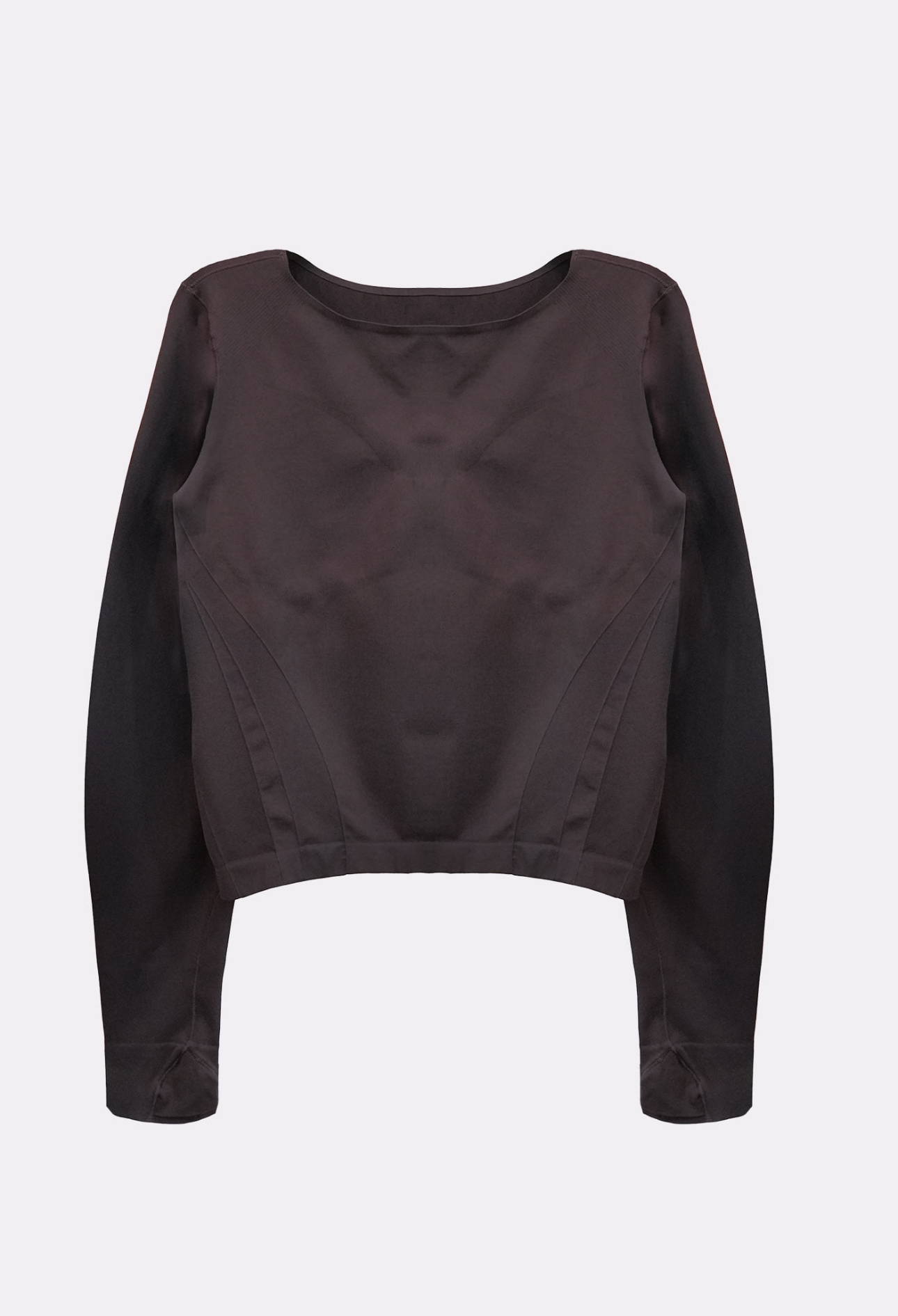 TL062 CONTOUR LONG TOP BROWN SOLID サイズ: S/M