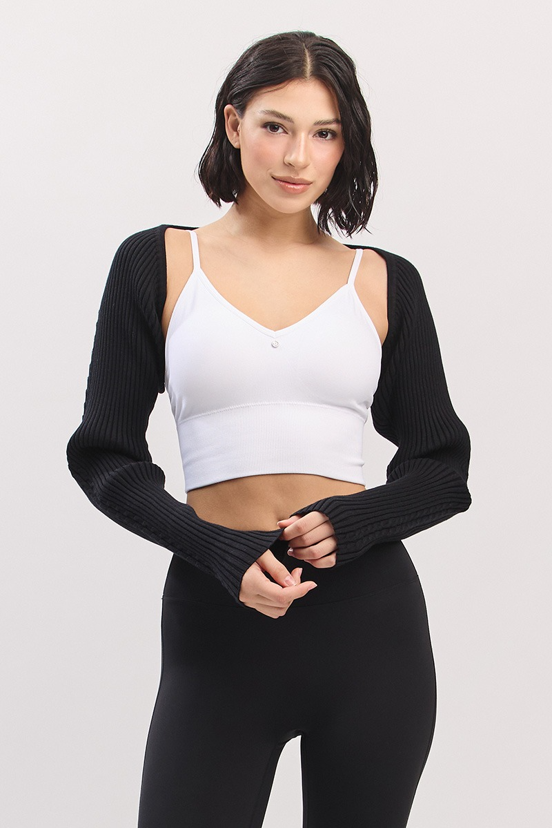 SC232 TWO-TONE BOLERO KNIT BLACK