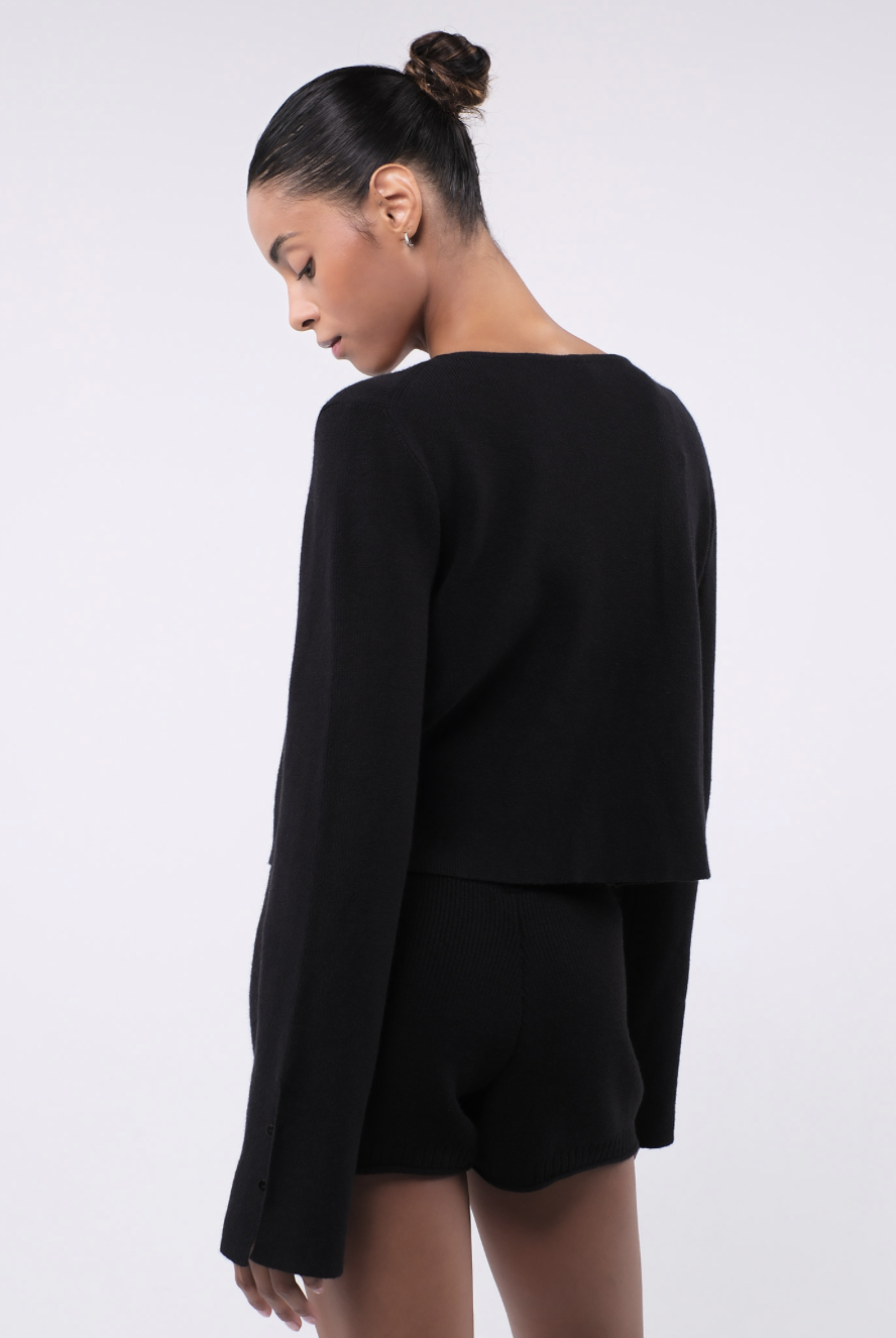 SC244 STRAP CARDIGAN BLACK サイズ: F