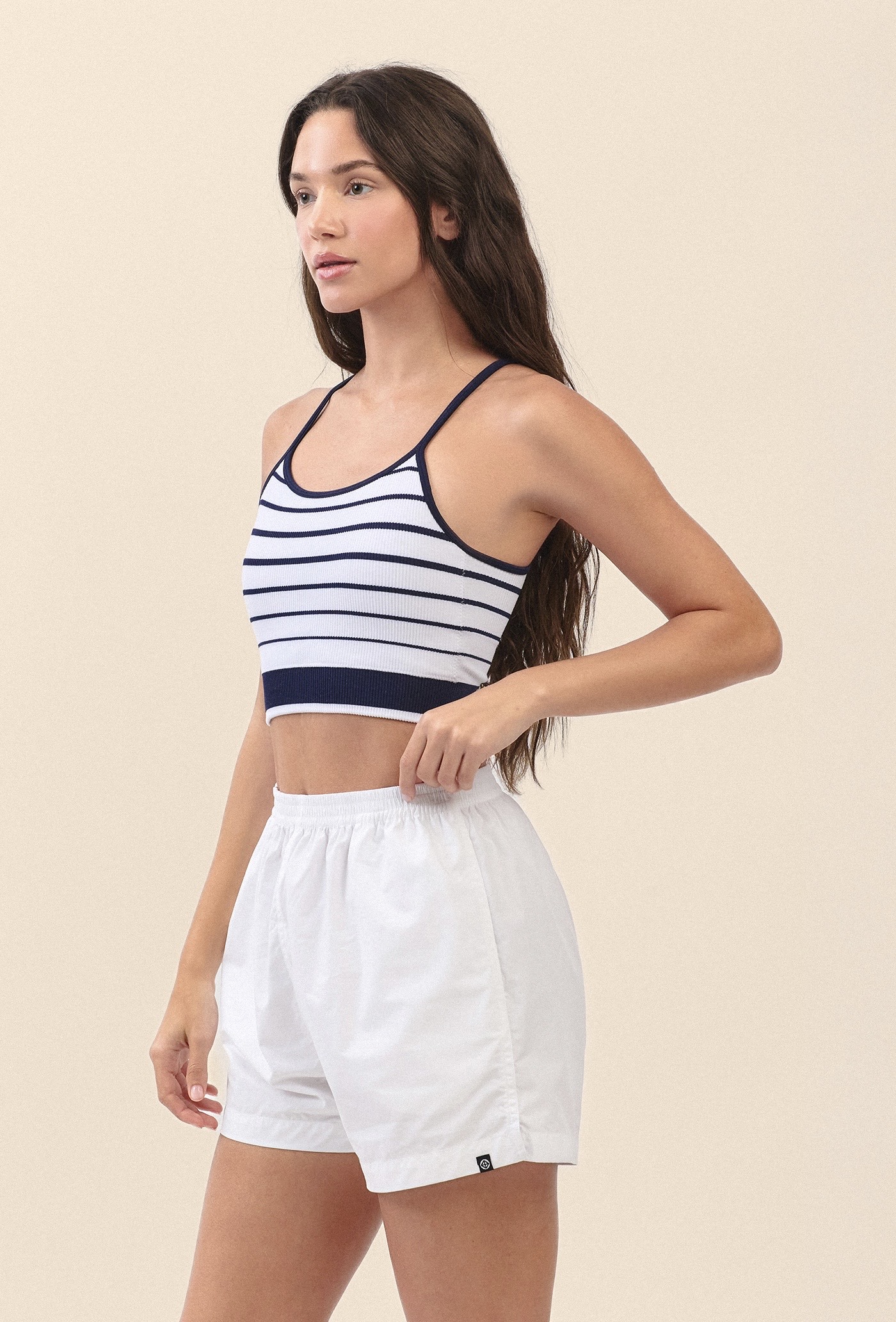 TB016 ESSENTIAL STRIPE BRATOP DARK NAVY STRIPE サイズ: S/M