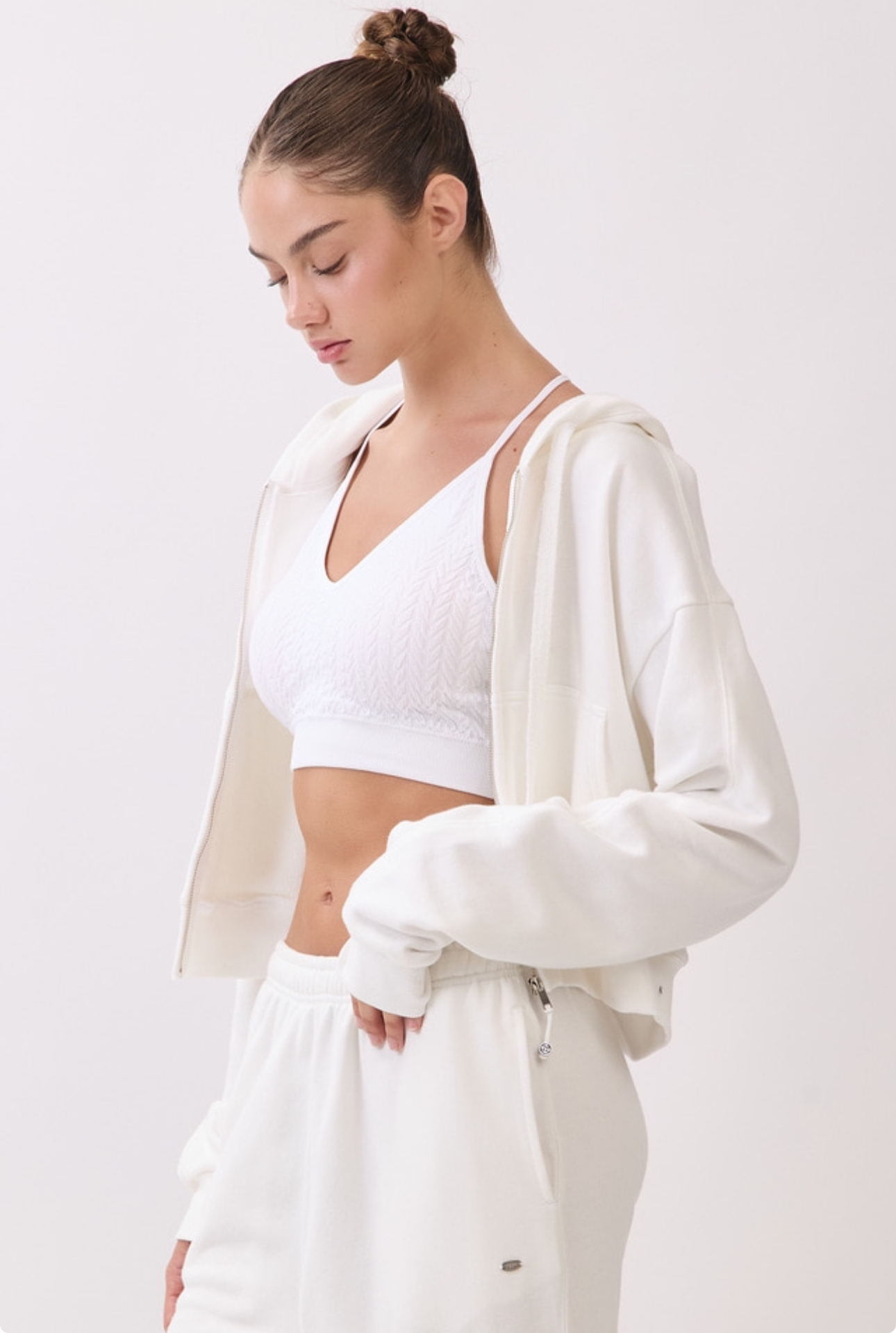 TZ153 ZIP-UP HOODIE IVORY サイズ: F