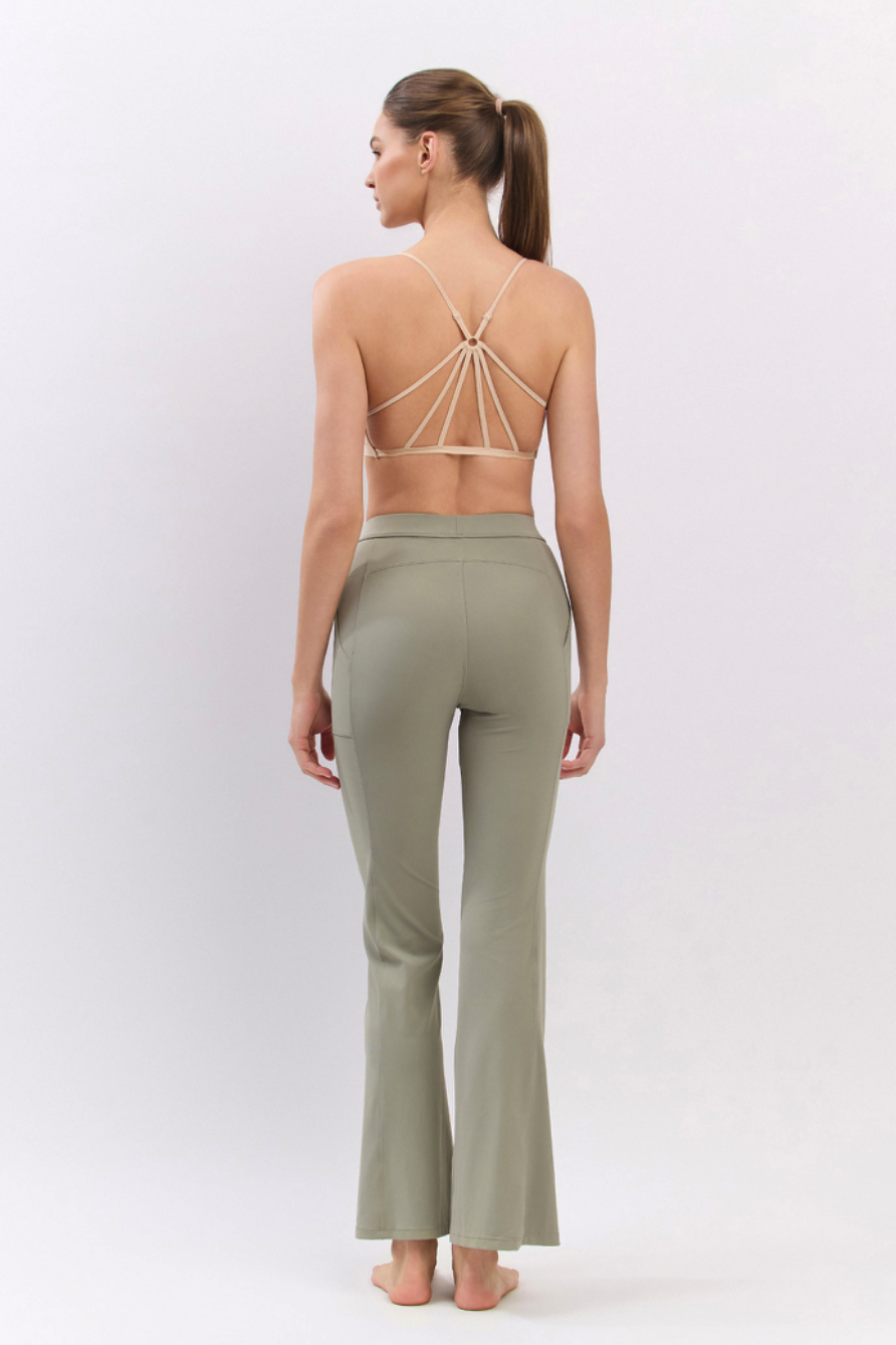 PL408 SLIT BOOT-CUT PANTS GRAY サイズ: S/M