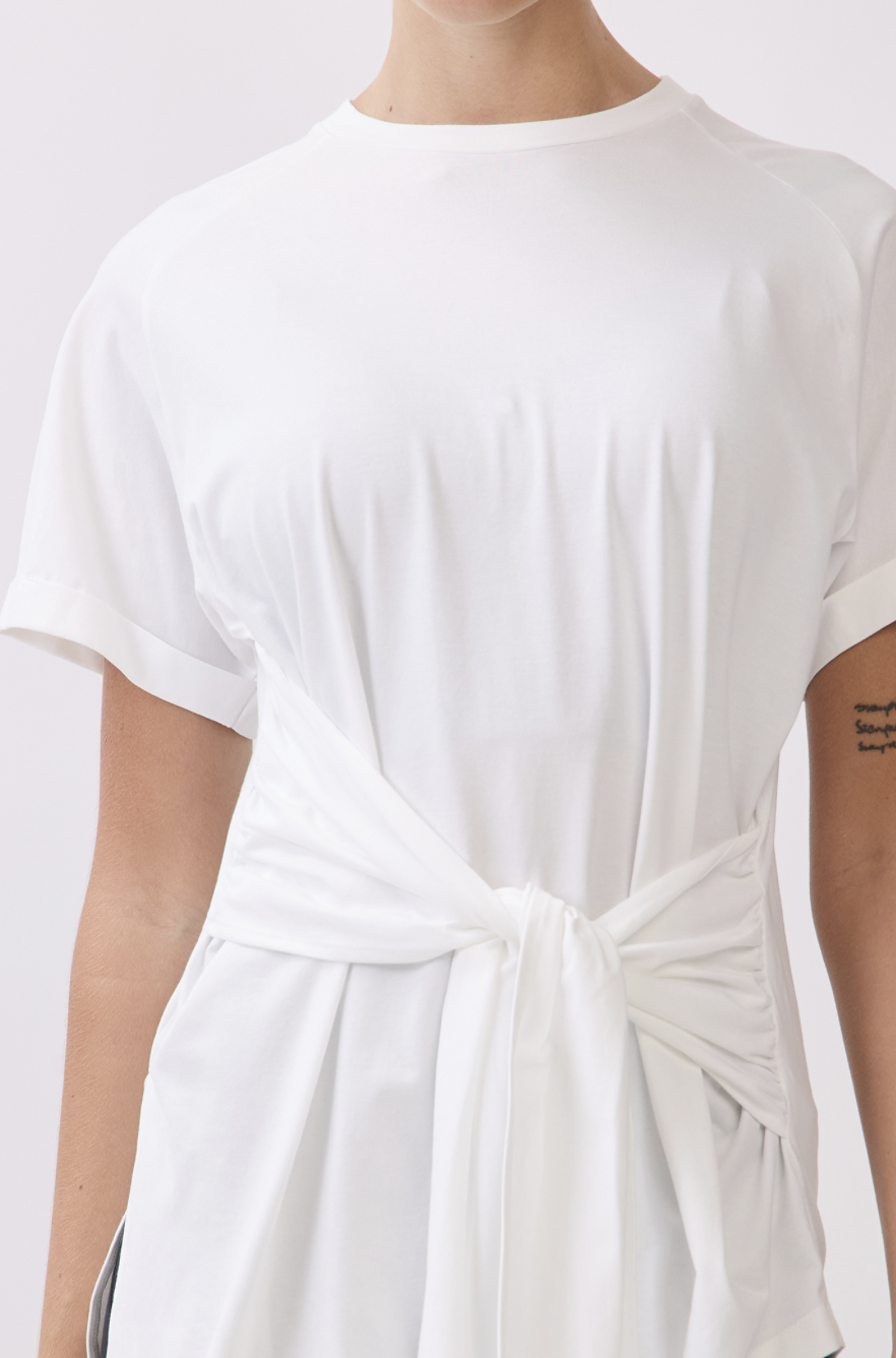 TS115 BELTED T-SHIRT WHITE サイズ: S/M