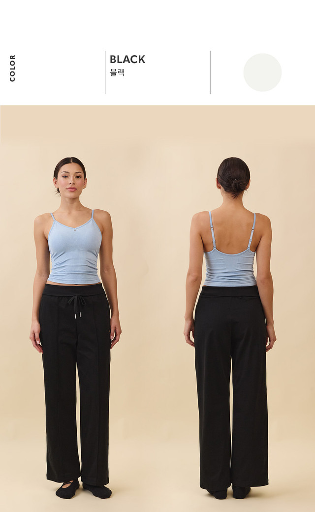 PJ482  SOFT WAIST  PINTUCK PANTS BLACK SOLID サイズ: ONESIZE