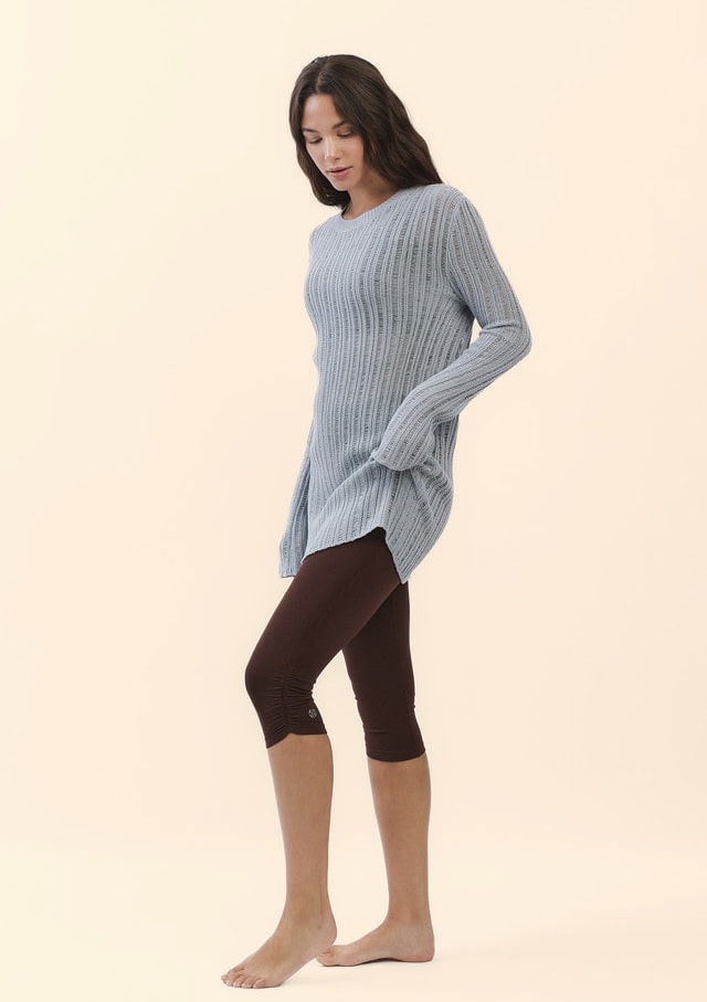 SP205 SHEER COVER-UP KNIT SKY BLUE SOLID サイズ: F