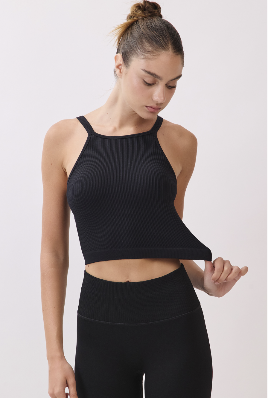 TB039 SPIRAL TANK BLACK サイズ: S/M