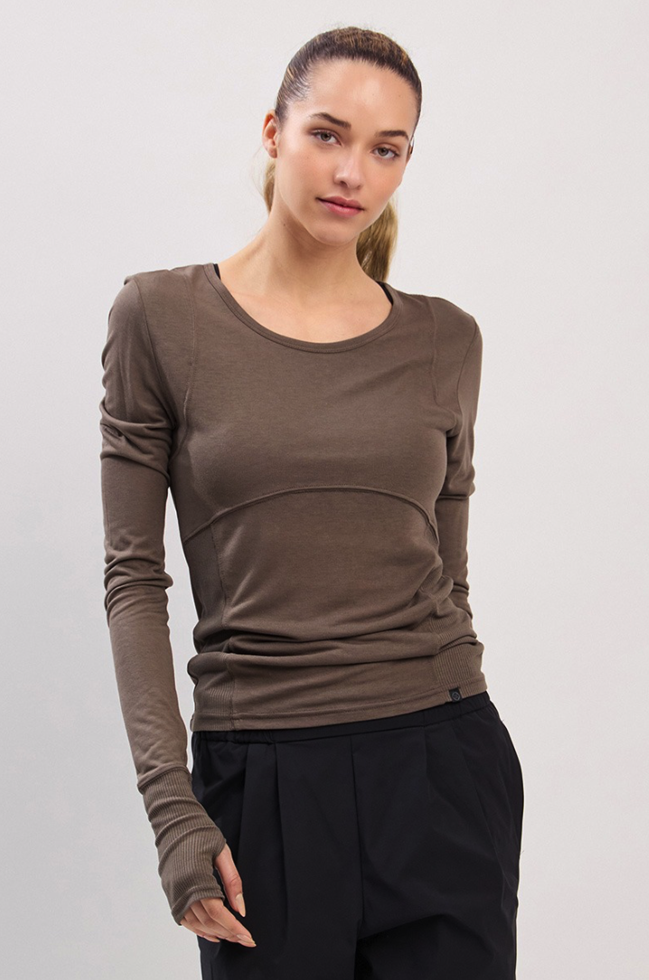 TL124 SILK LS TOP BROWN