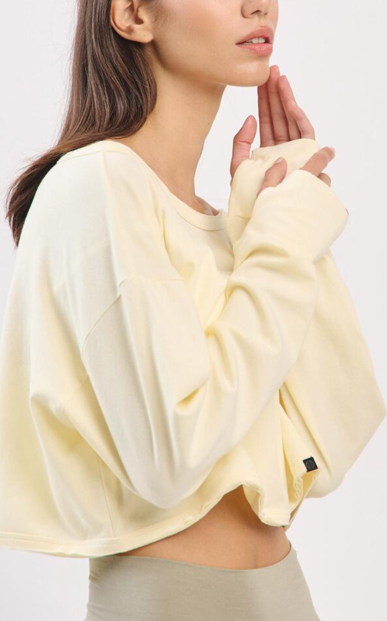 TL128 CROP MESH L/S TOP YELLOW サイズ: ONESIZE