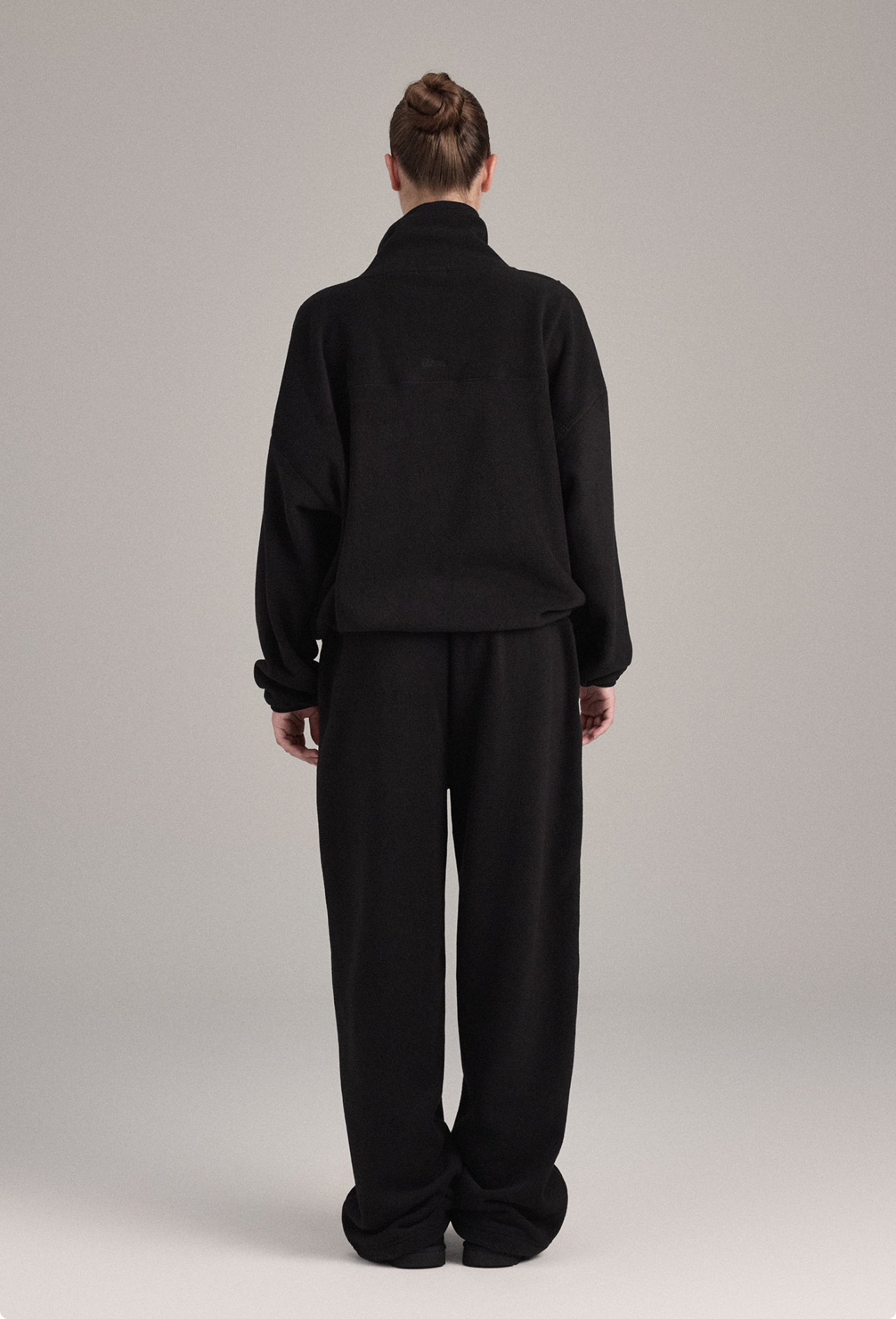 TL157 FLEECE HALF-ZIP TOP BLACK SOLID サイズ: F
