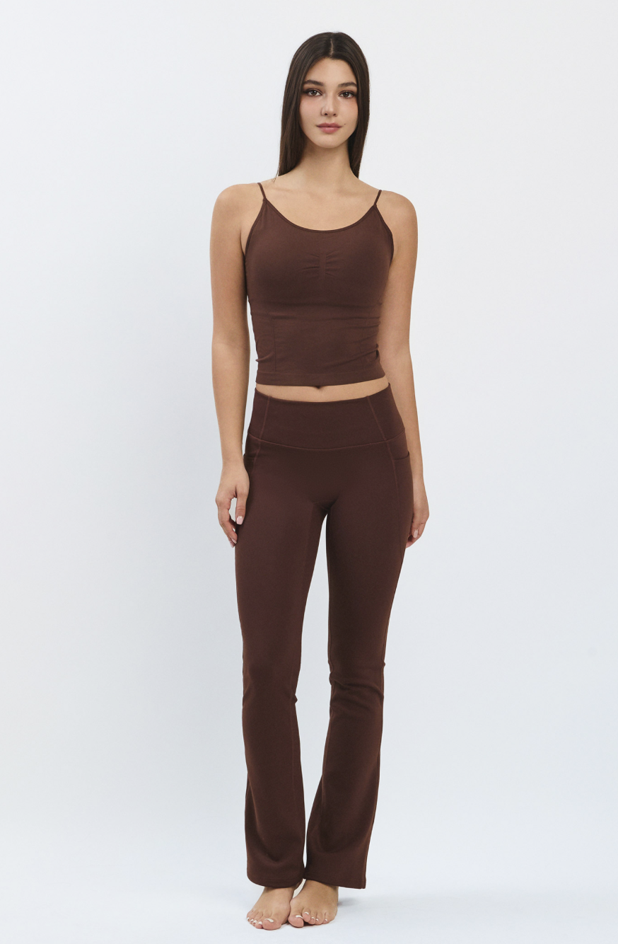 TT024 SEAMLESS TANKTOP BROWN サイズ: S/M