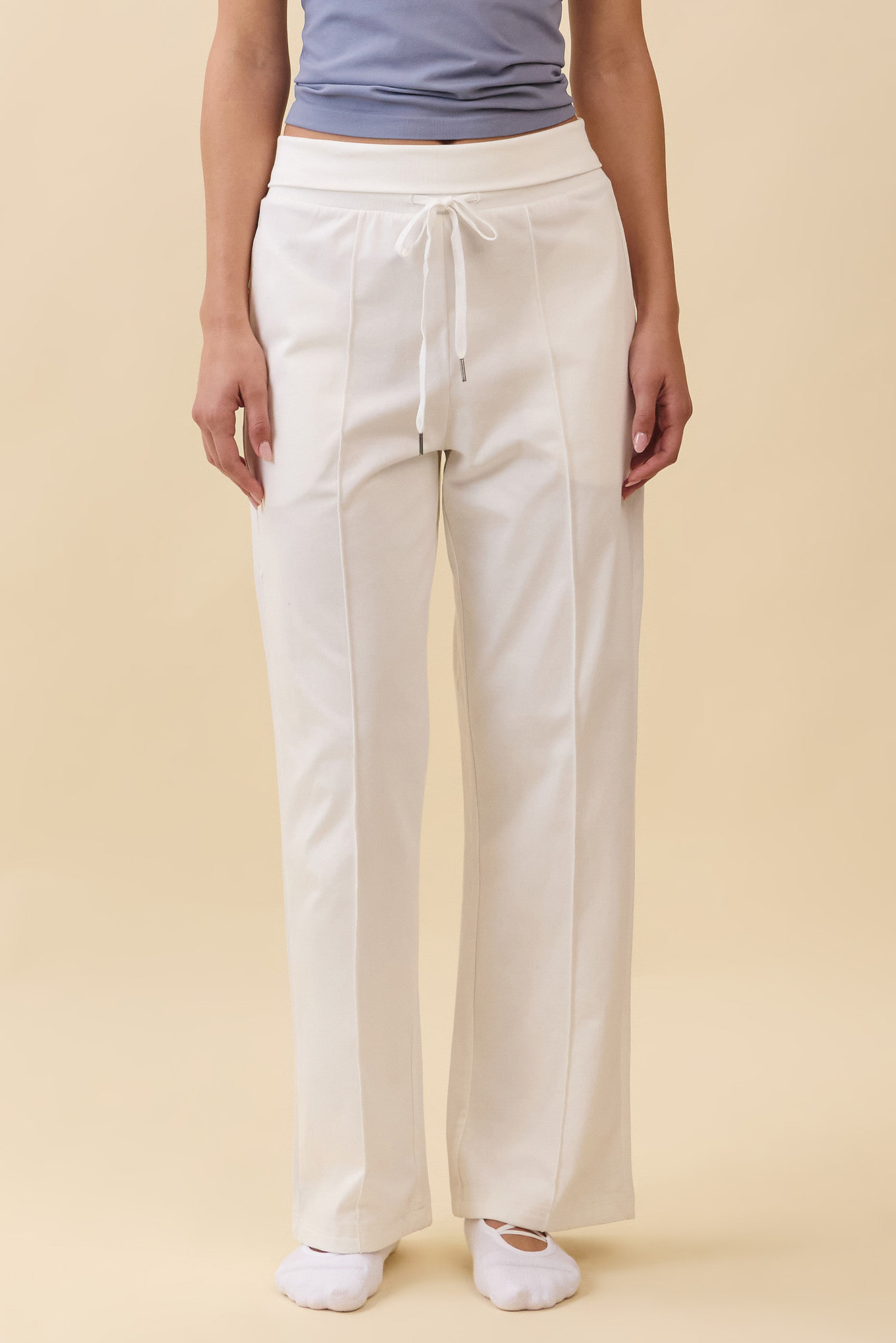 PJ482 SOFT WAIST PINTUCK PANTS EHITE SOLID サイズ: SS