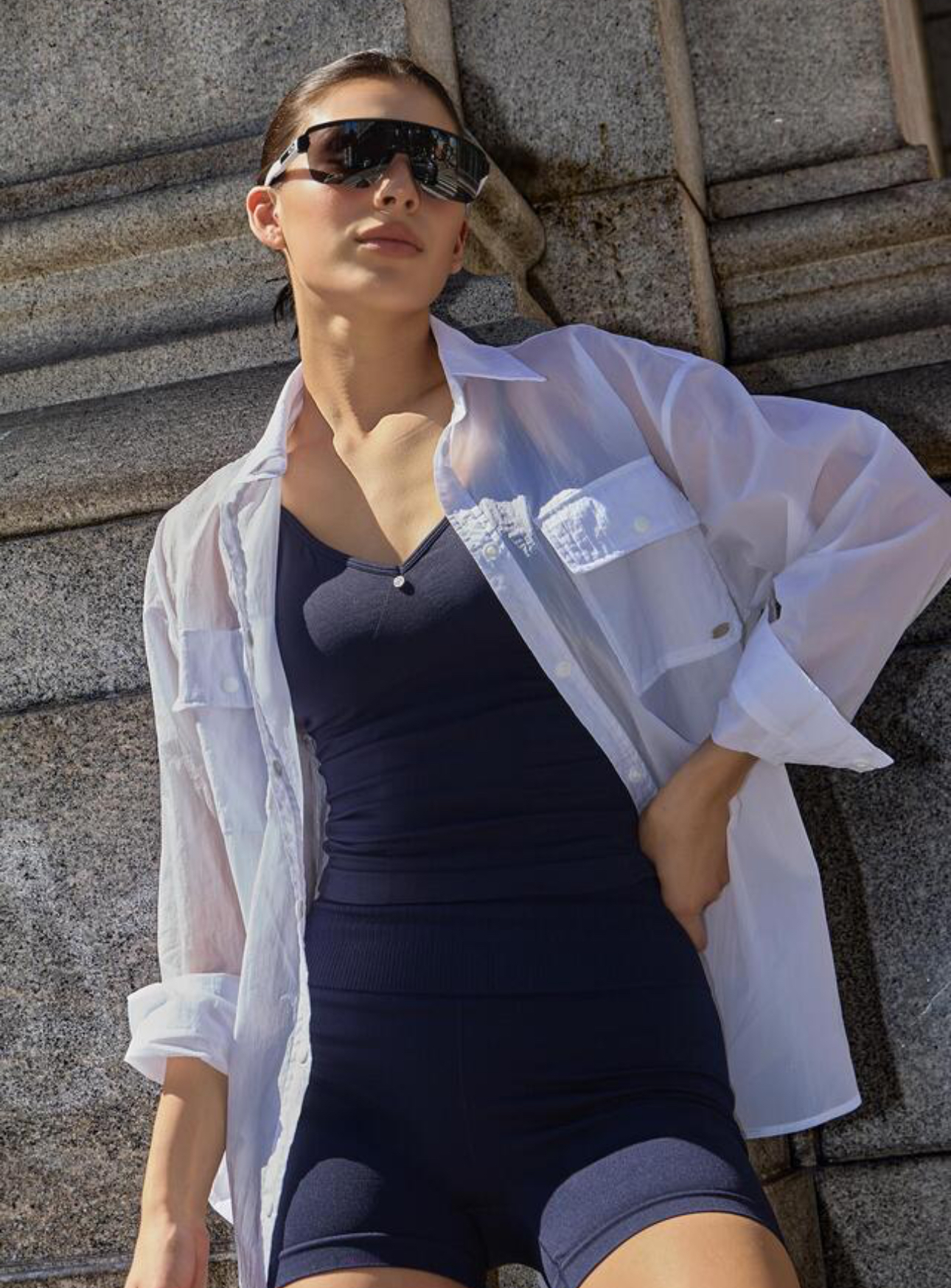 ST181 BACK SLIT SHIRT WHITE サイズ: ONESIZE