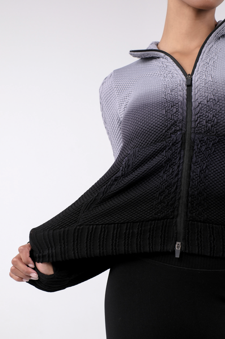 TZ151 SPONGE ZIP-UP GRAY GRADATION サイズ: S/M