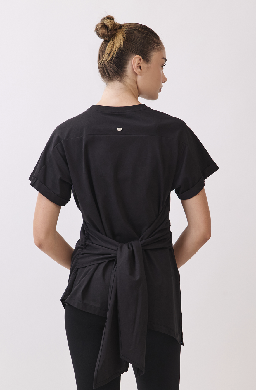 TS115 BELTED T-SHIRT BLACK サイズ: S/M