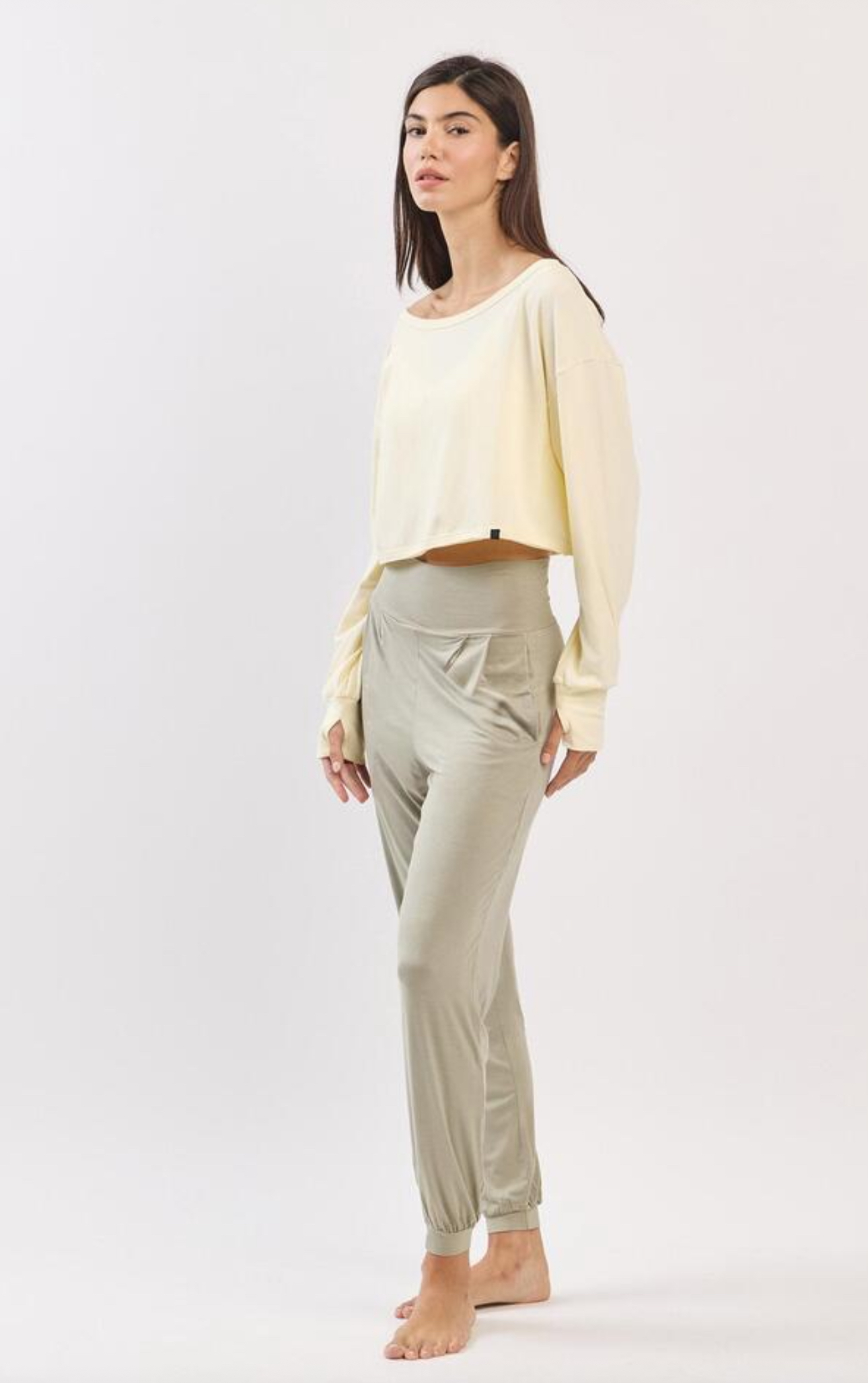 TL128 CROP MESH L/S TOP YELLOW サイズ: ONESIZE
