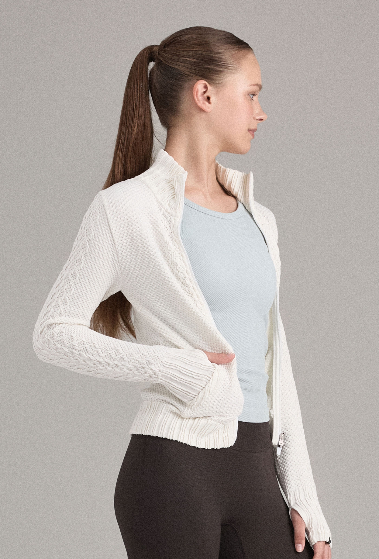 TZ151 SPONGE ZIP-UP IVORY FADE サイズ: S/M