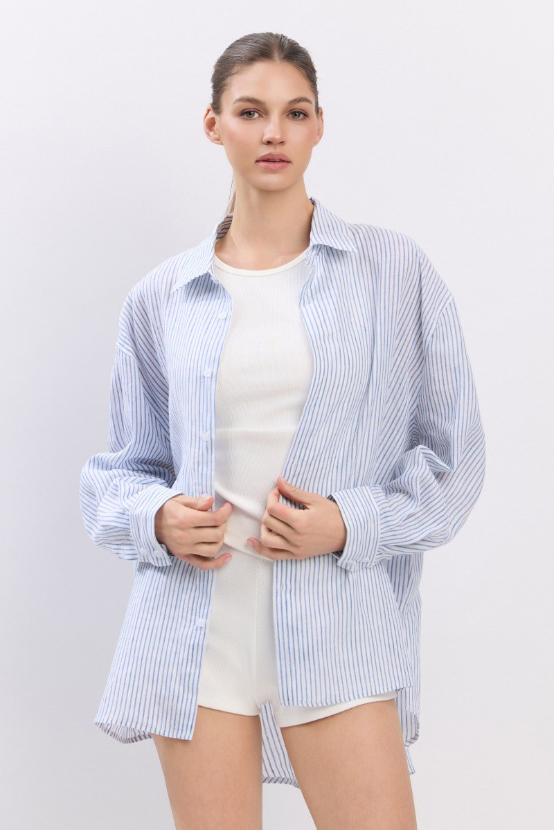ST185 LINEN SHIRT WHITE STRIPE