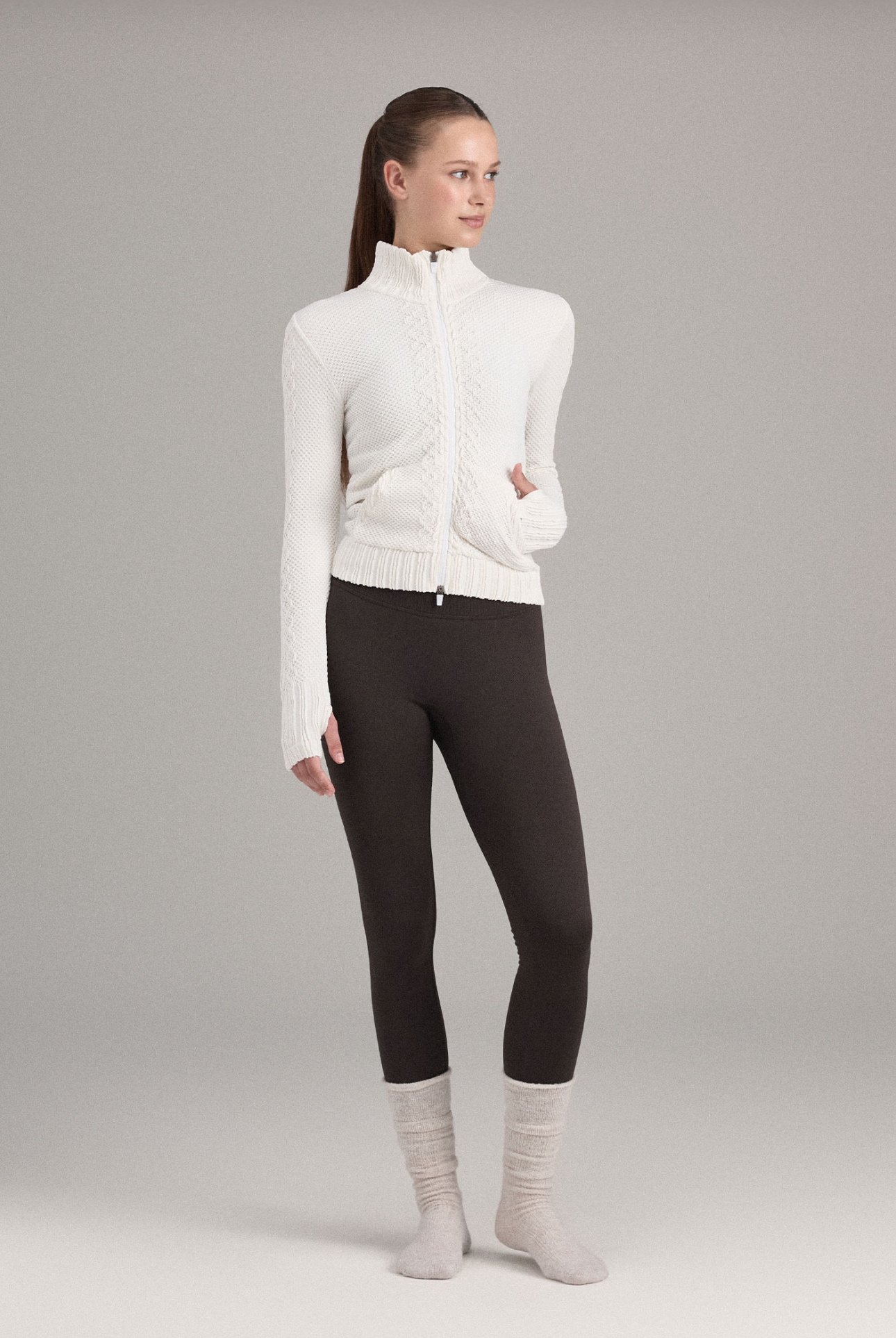 TZ151 SPONGE ZIP-UP IVORY FADE サイズ: S/M