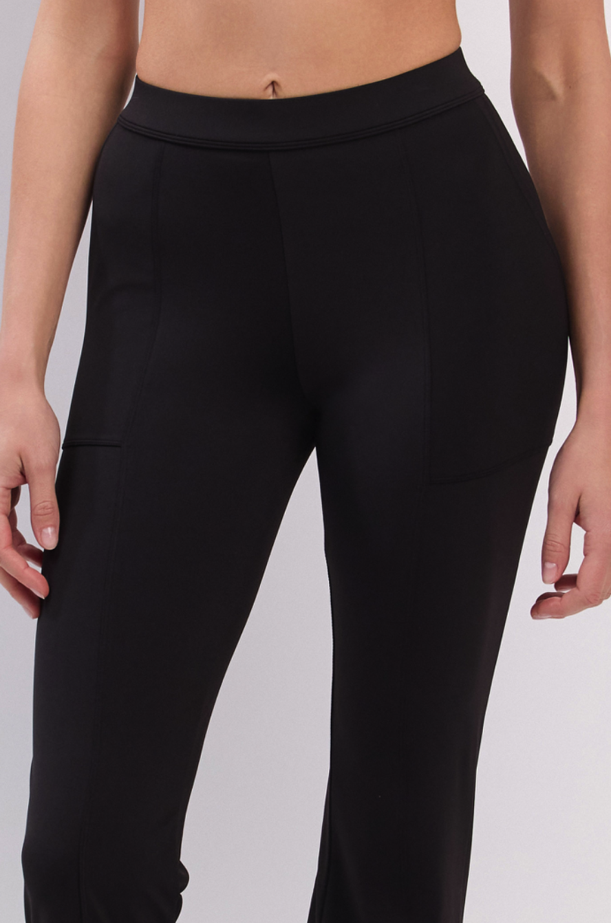 PL408 SLIT BOOT-CUT PANTS BLACK サイズ: S/M