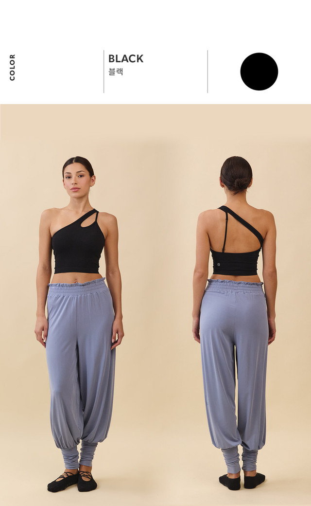 TT044 CONTOUR ONE-SHOULDER TANKTOP BLACK SOLID サイズ: S/M