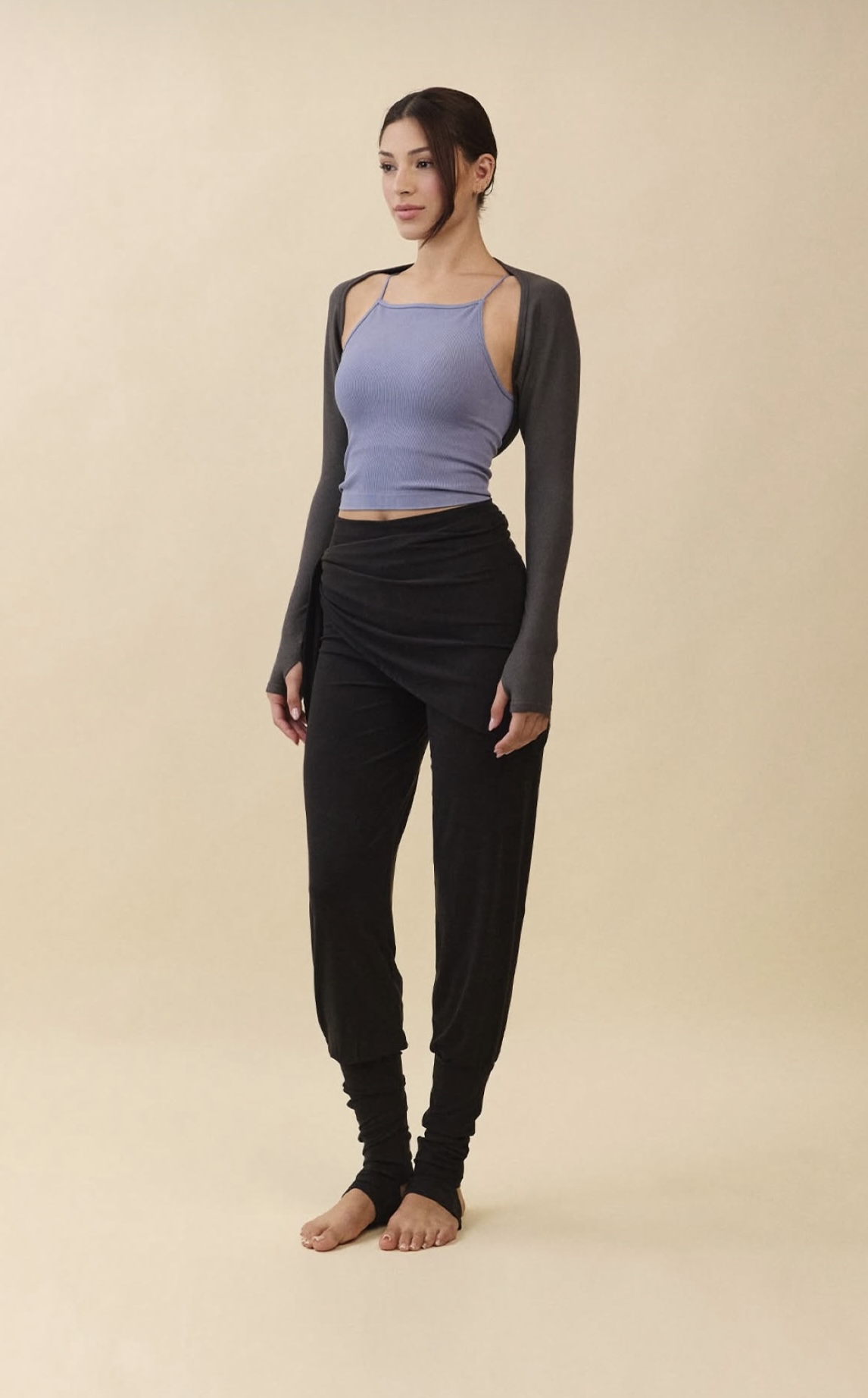 TC183 MELLOW BOLERO + SCRUNCH CHARCOAL SOLID サイズ: F