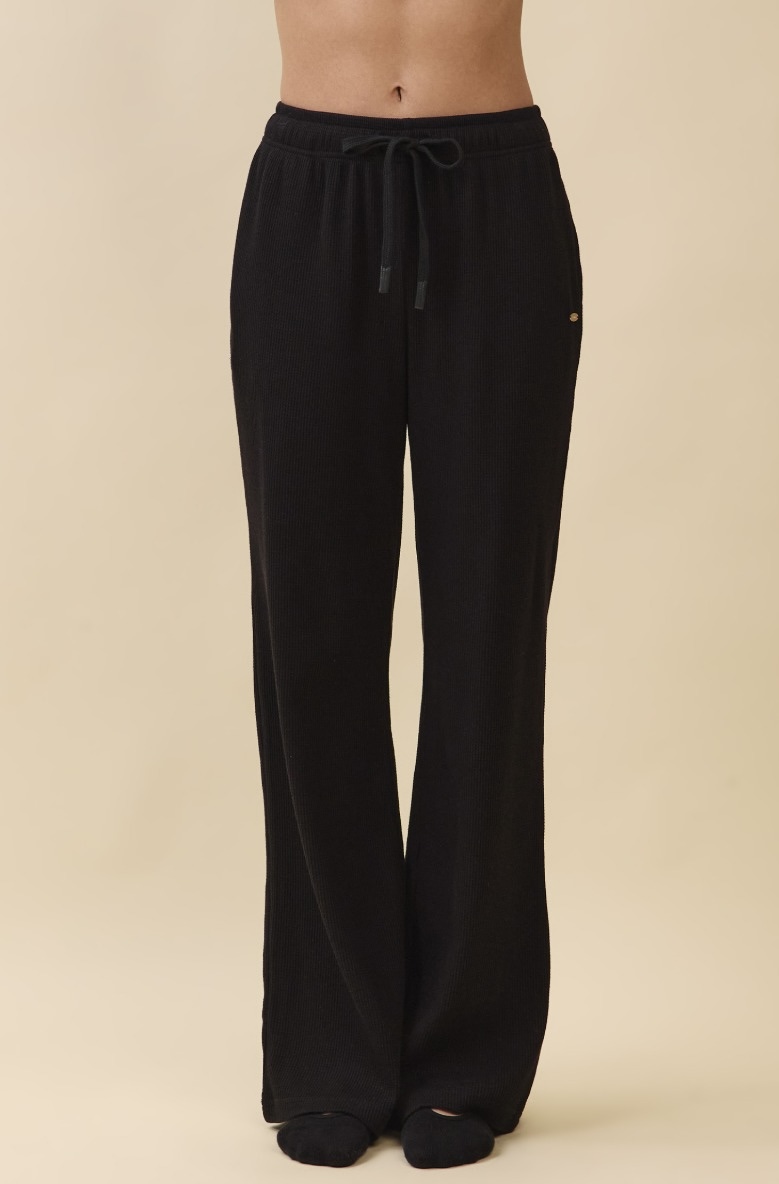 PJ483 AFFLE LOUNGE PANTS BLACK SOLID