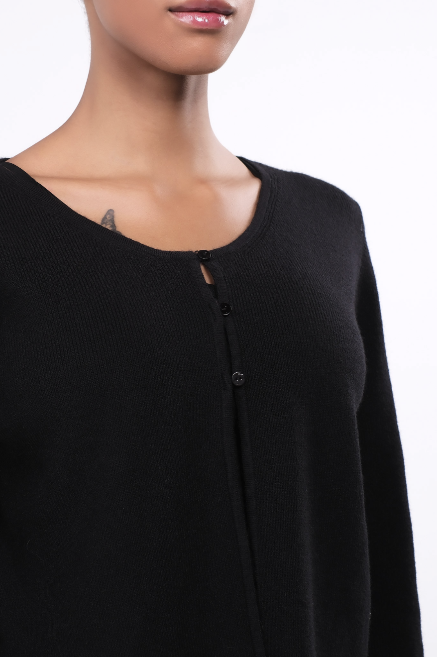 SC244 STRAP CARDIGAN BLACK サイズ: F