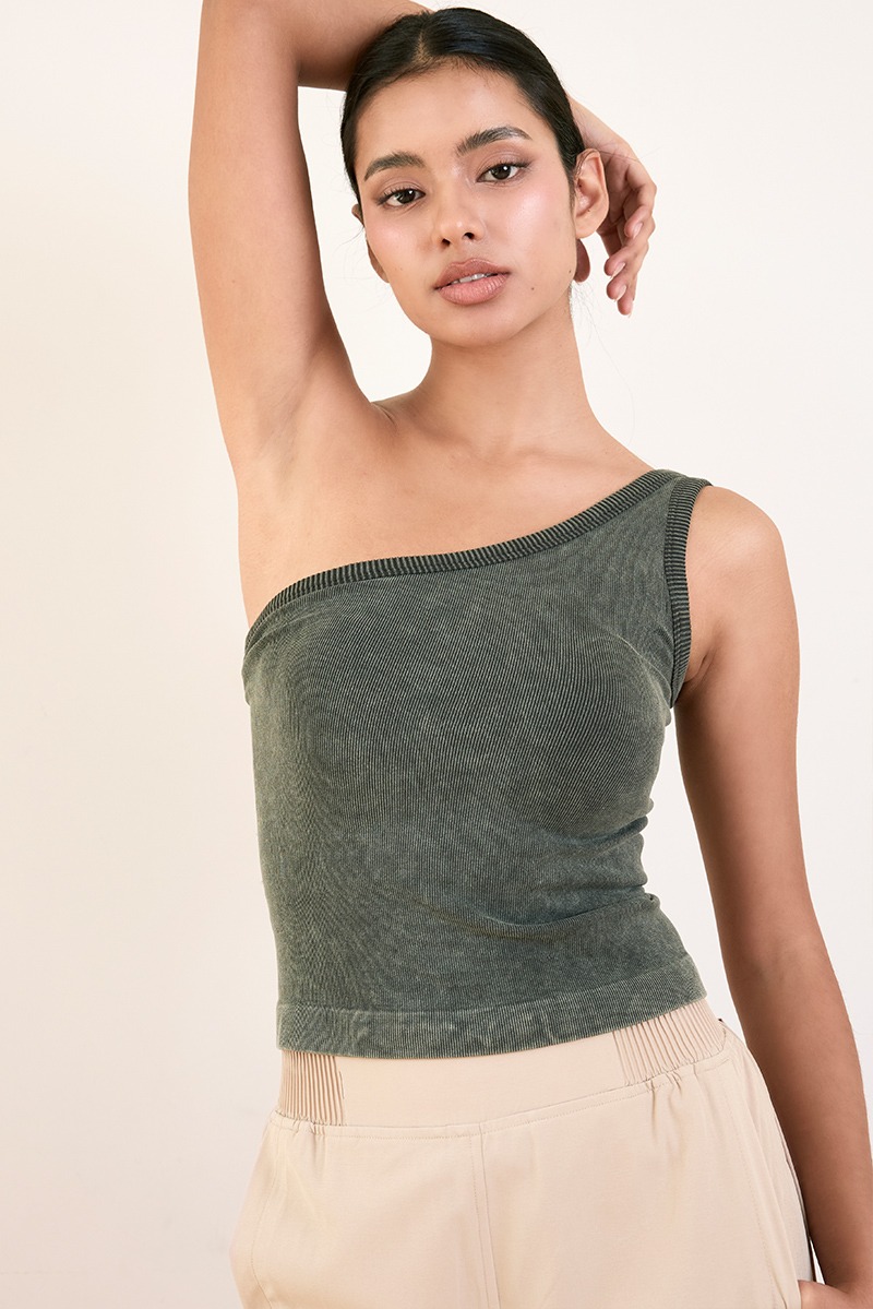 [50%OFF] TT020 ILLUSION TANK TOP OLIVE FADE