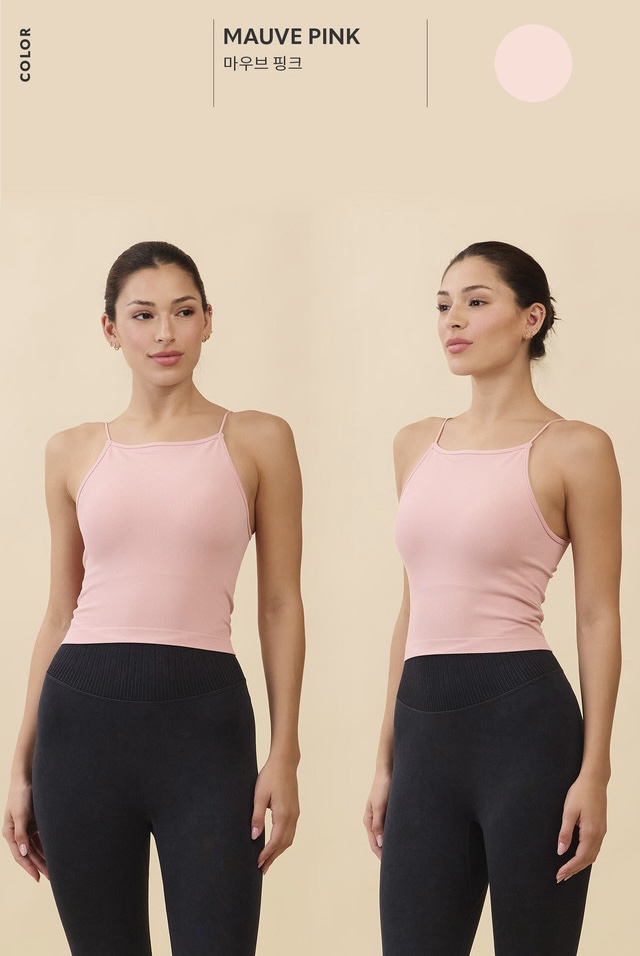 TT026 SPAGHETTI STRAP TANKTOP MAUVE PINK SOLID  サイズ: S/M