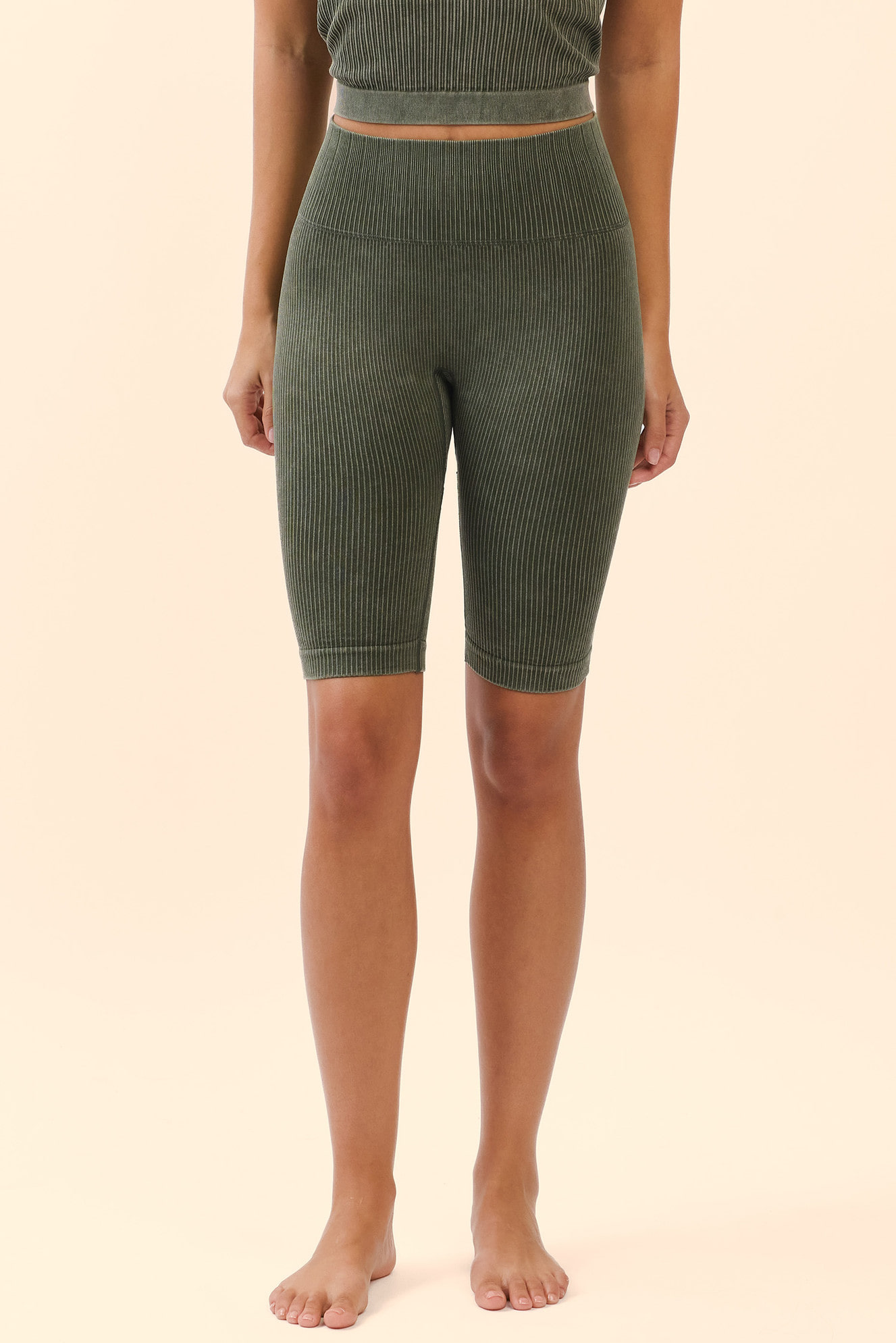 PS428 COMFORT 3/4 LEGGINGS KHAKI FADE サイズ: S/M