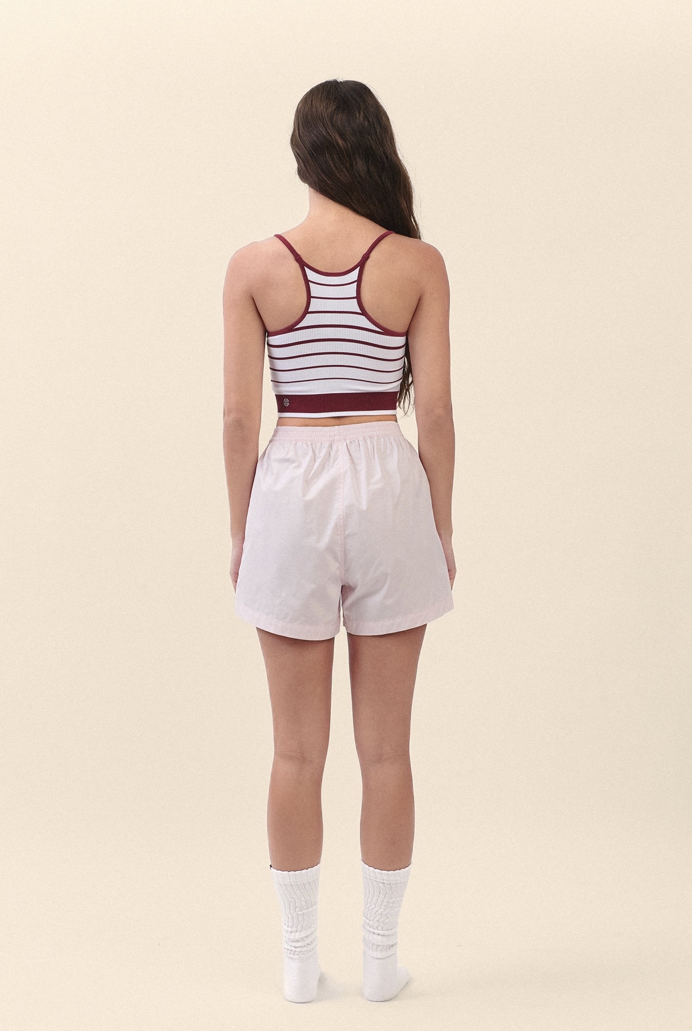 TB016 ESSENTIAL STRIPE BRATOP BURGUNDY STRIPE サイズ: S/M