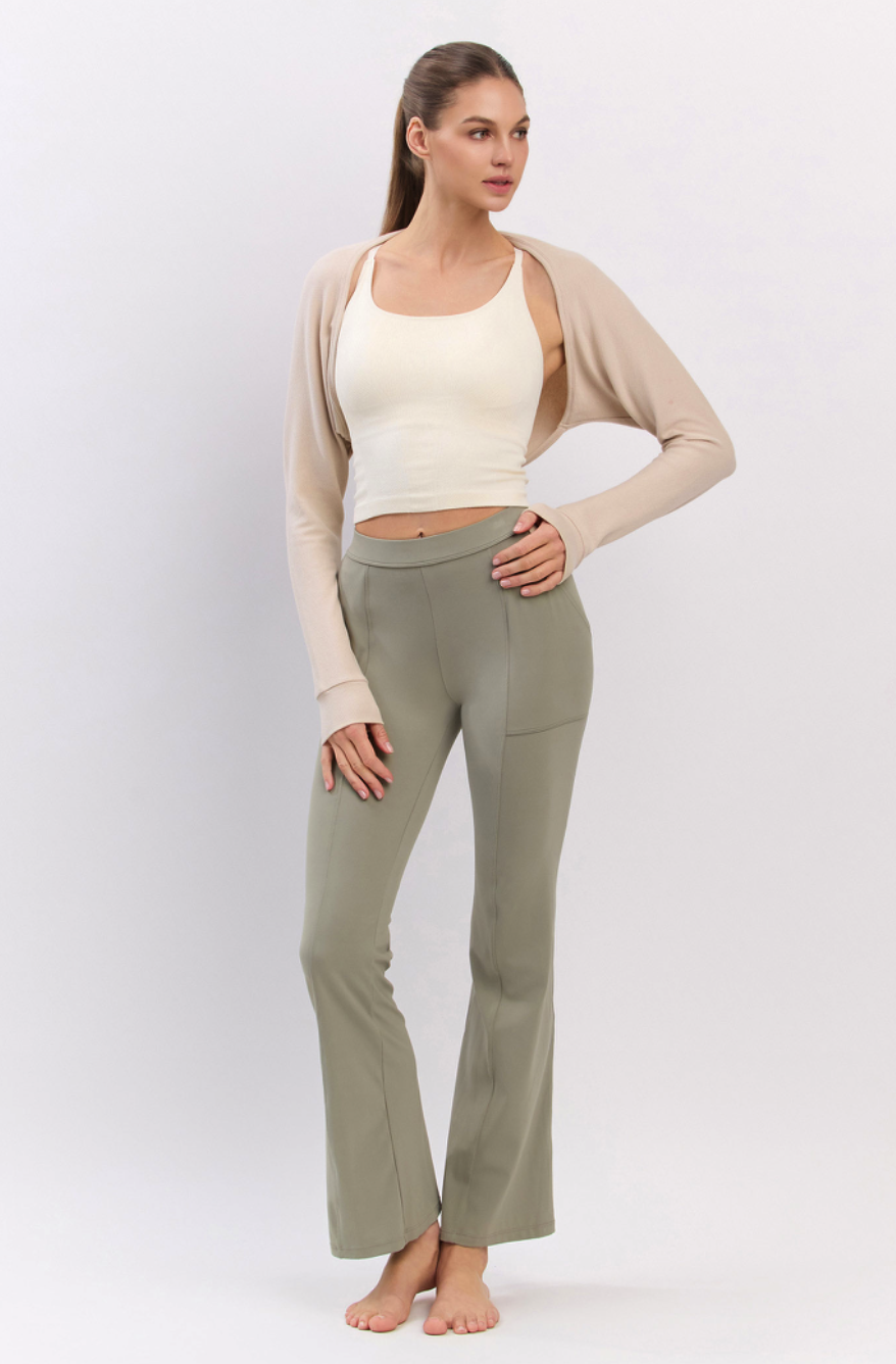 PL408 SLIT BOOT-CUT PANTS GRAY サイズ: S/M