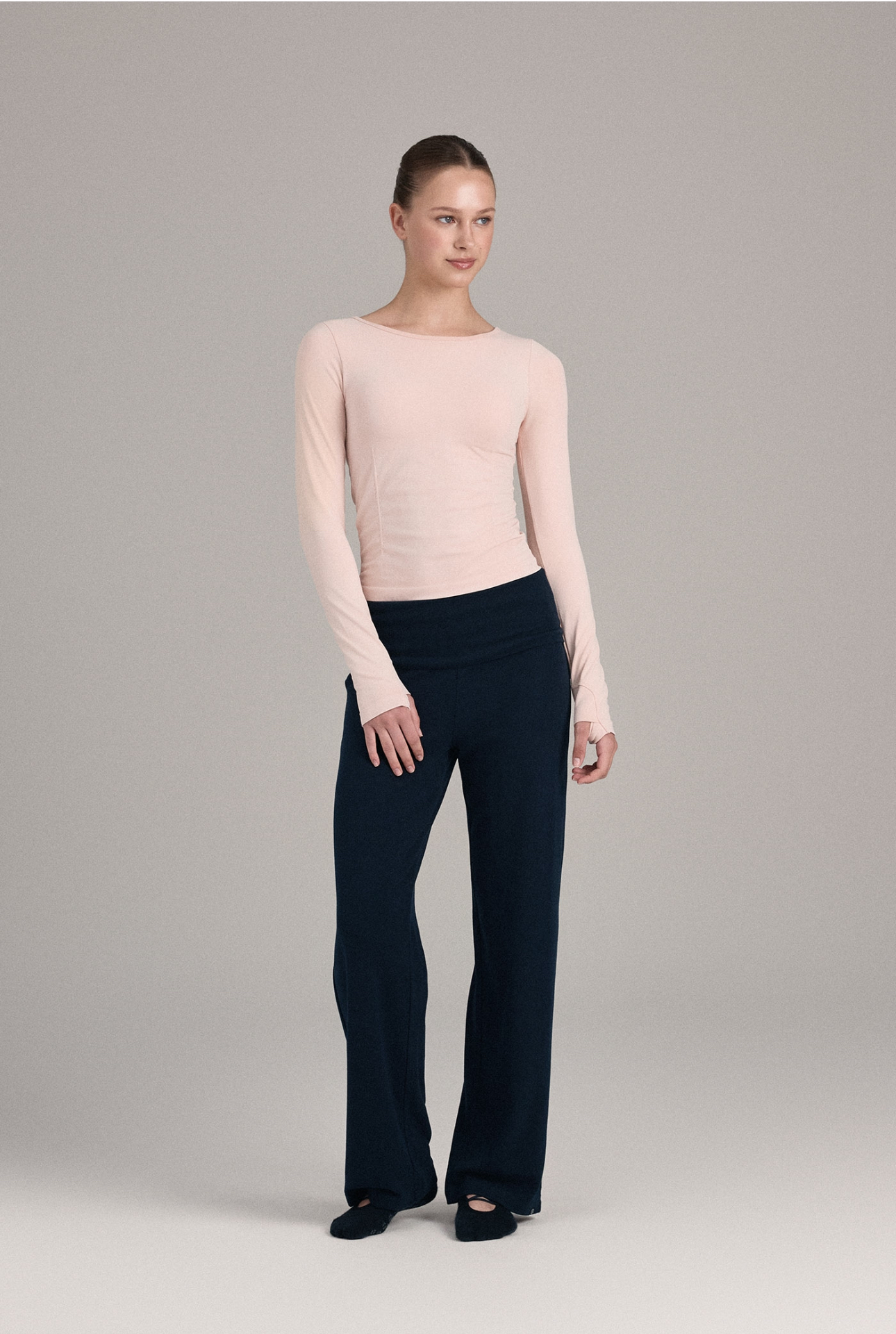 PL454 MICRO STRAIGHT-LEG PANTS NAVY SOLID サイズ: SS