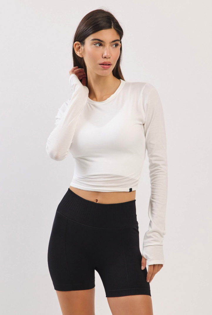 TL125 BACK OPEN L/S TOP IVORY
