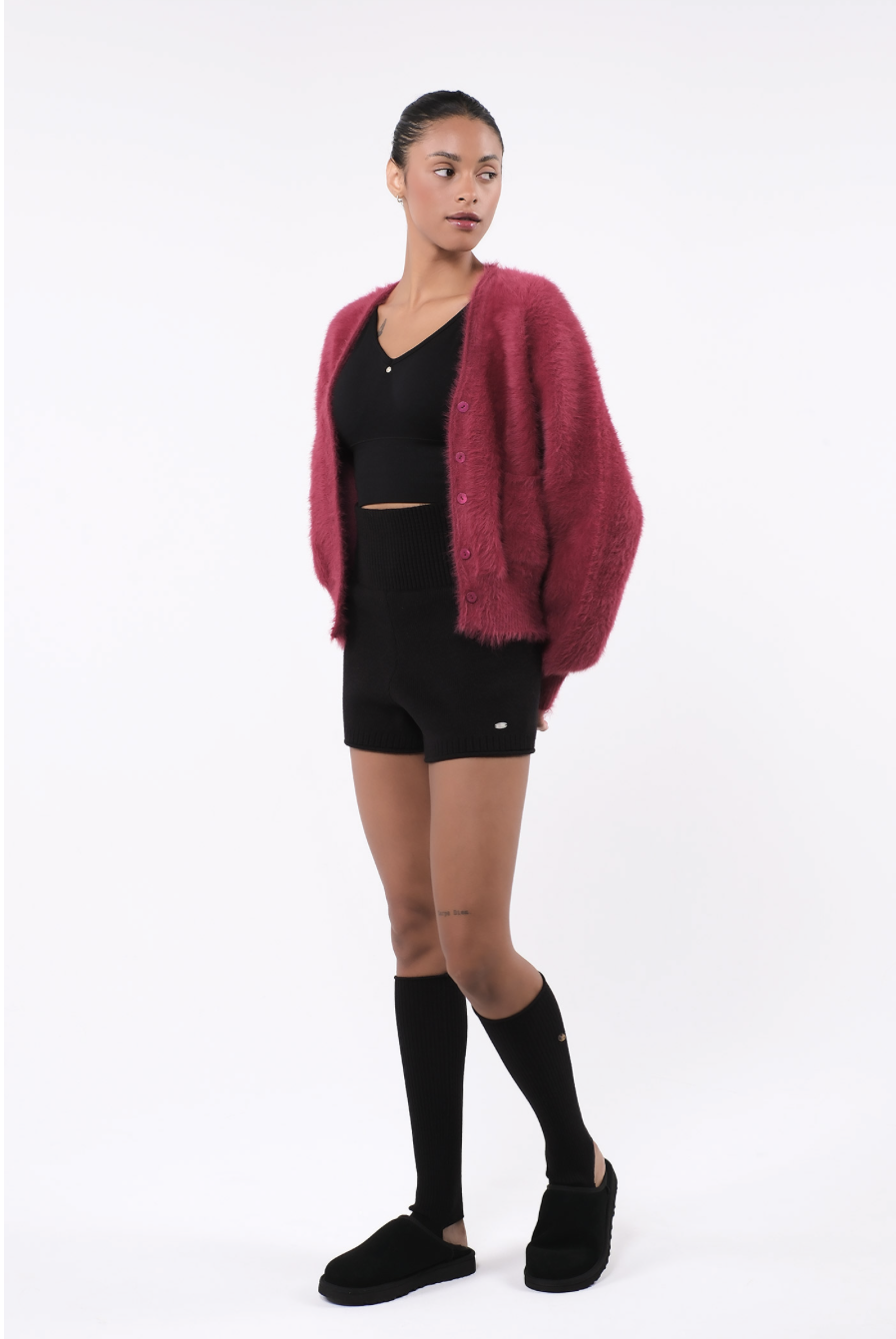 SC243 ANGORA CARDIGAN BURGANDY サイズ: ONESIZE