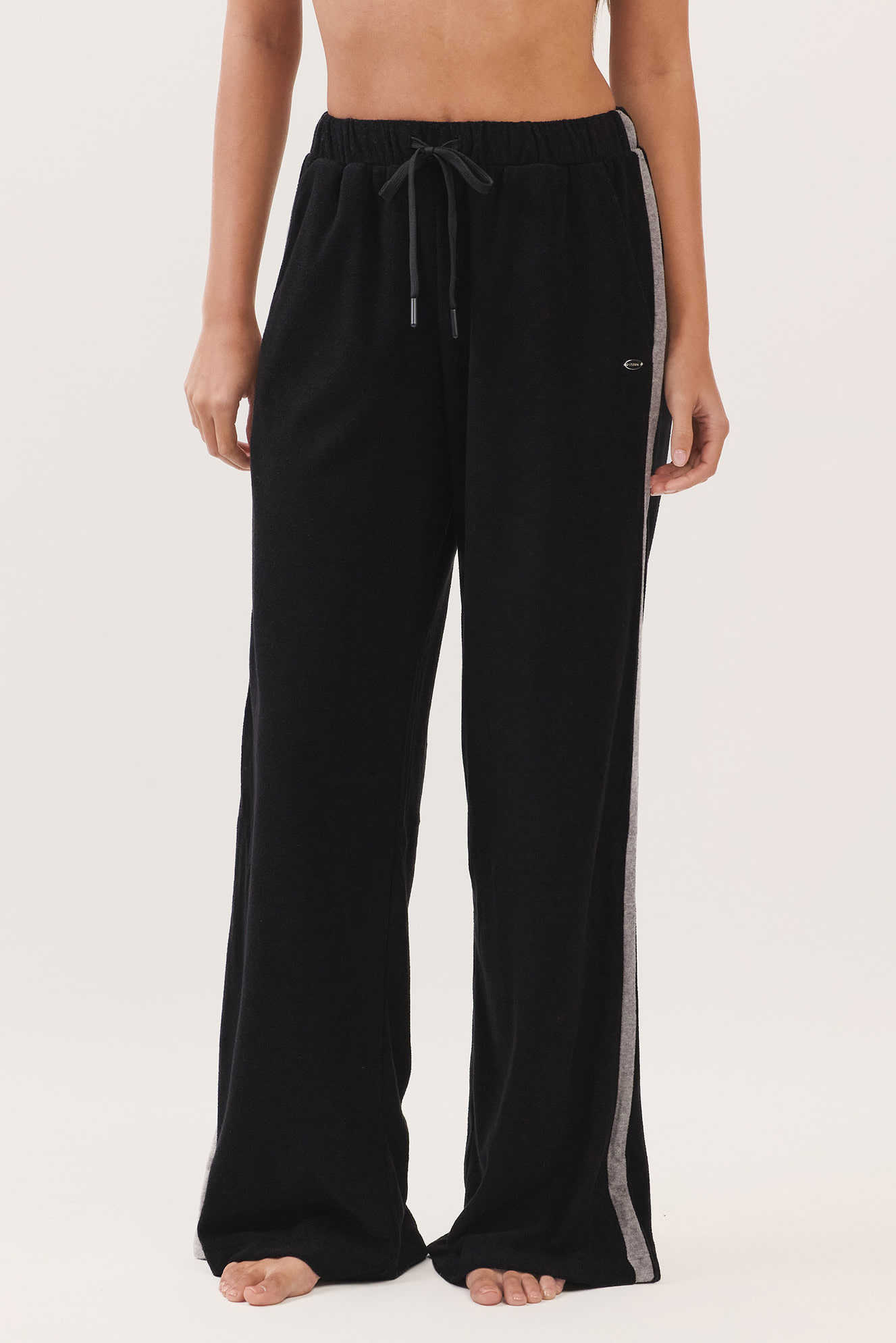 PJ487 LINE TERRY PANTS BLACK SOLID サイズ: ONESIZE