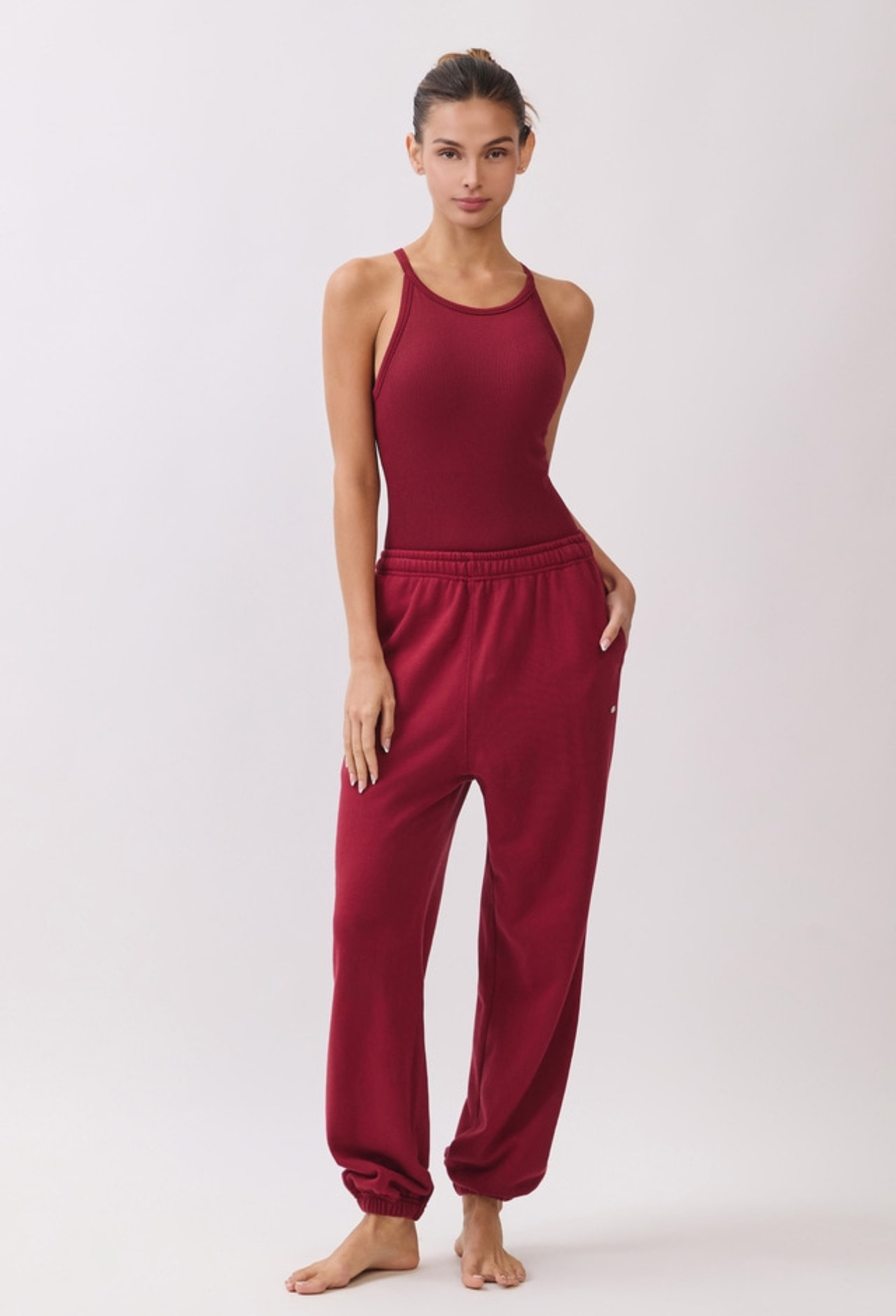 TT002 SIGNITURE HALTER TANK BURGUNDY サイズ: S/M