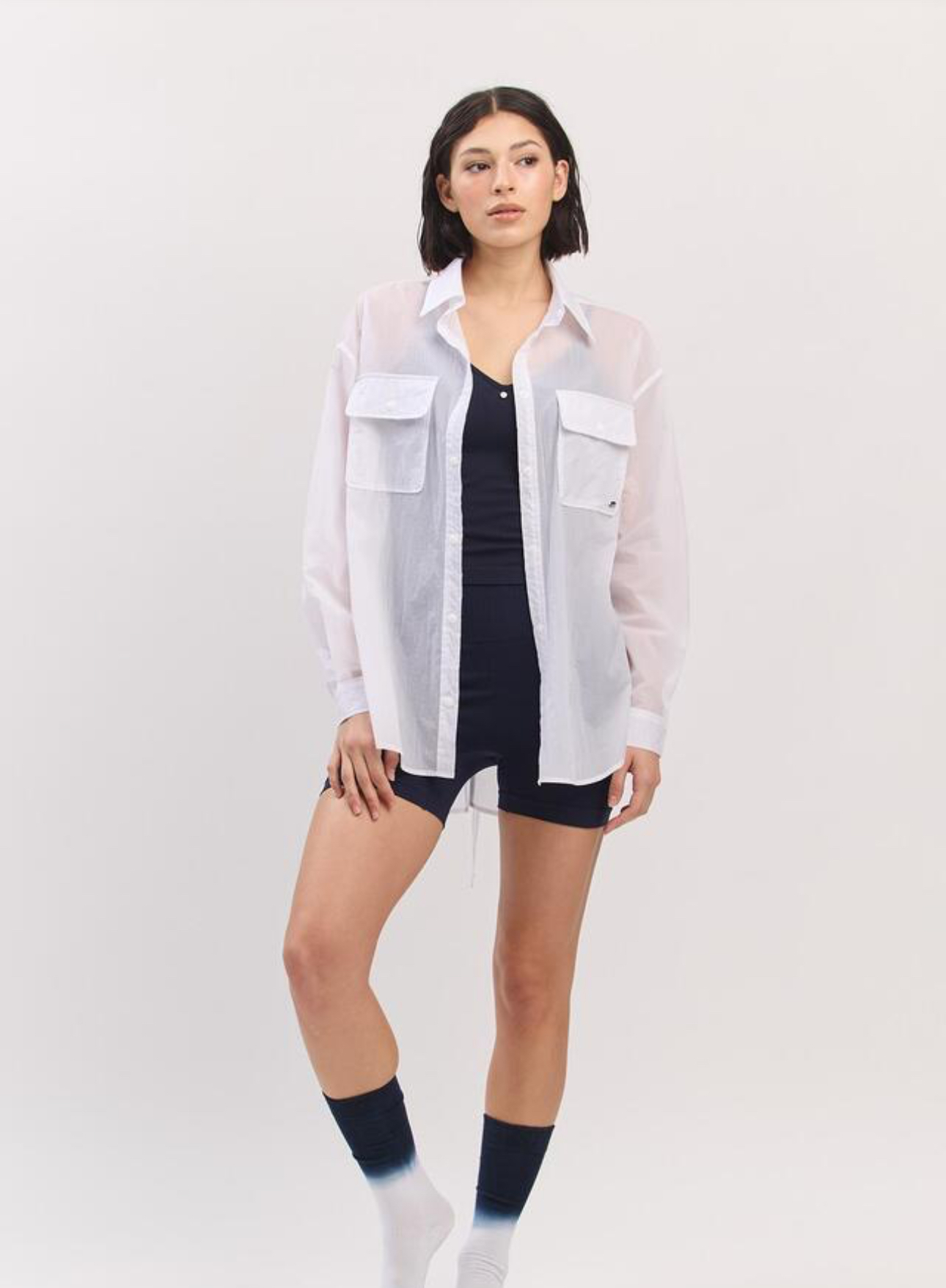 ST181 BACK SLIT SHIRT WHITE サイズ: ONESIZE