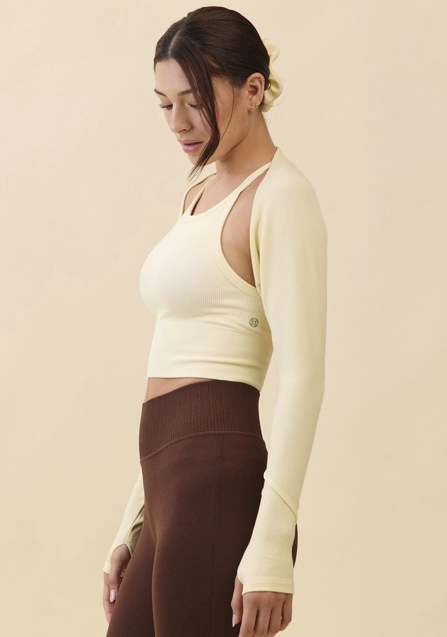 TC183 MELLOW BOLERO + SCRUNCH YELLOW SOLID サイズ: F